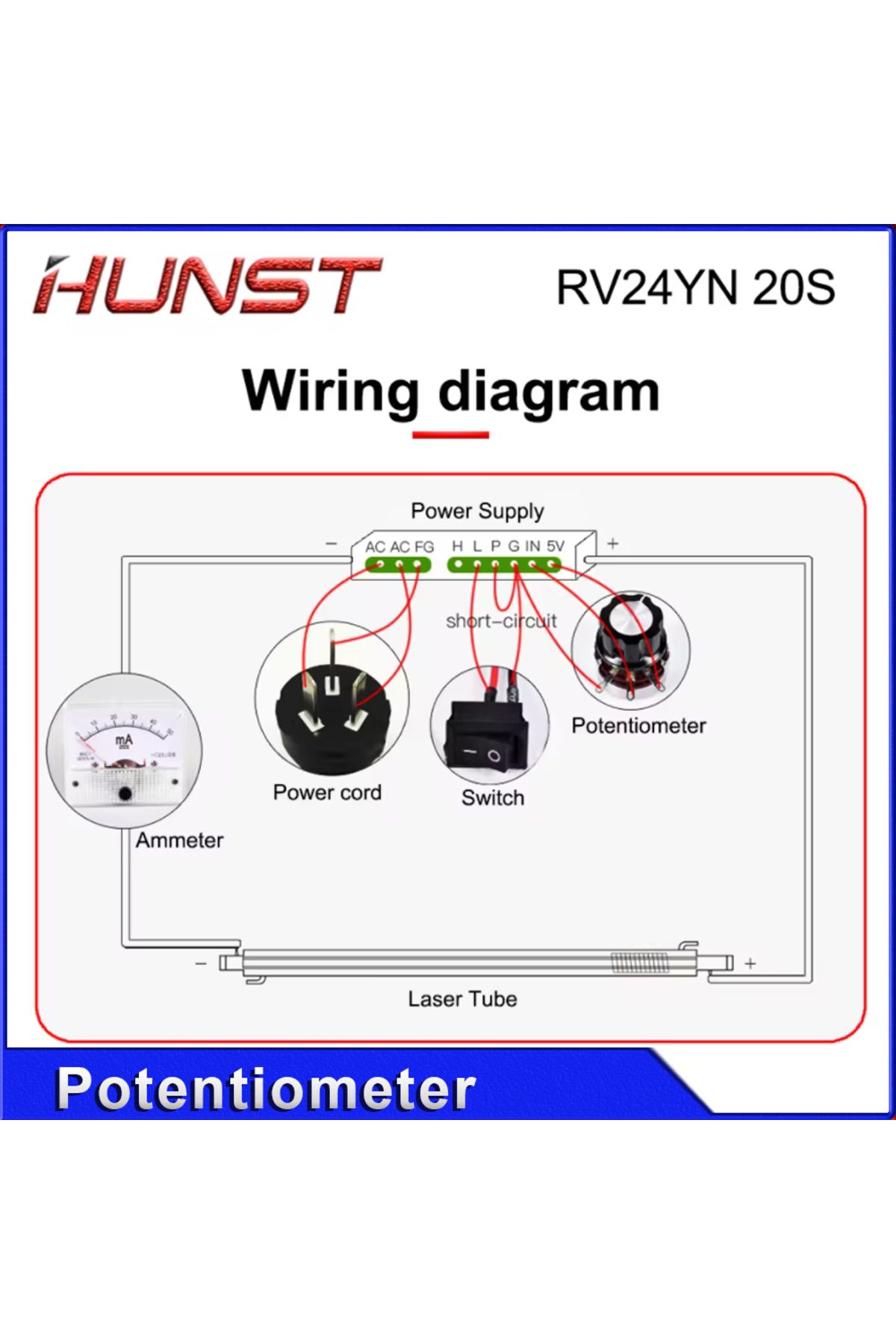 Choice-HUNST Current Adjustment Potentiometer Knob RV24YN 20S B502 168C Laser Cutting Engraving Machine ... 5