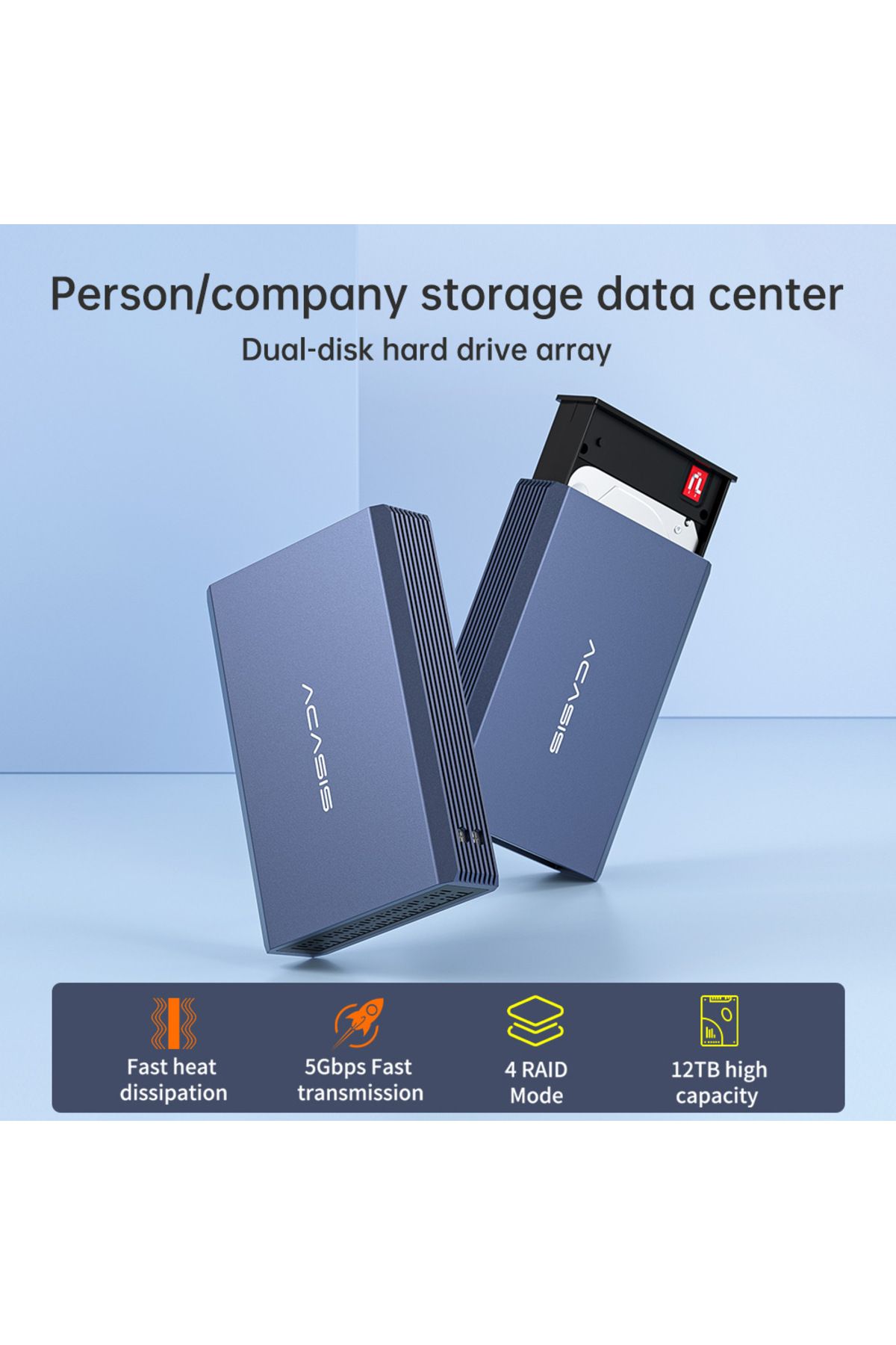 Choice-Acasis 2.5 Inch HDD Case Dual Bay External Hard Drive Enclosure Case HDD SSD Case RAID Array Type... 3