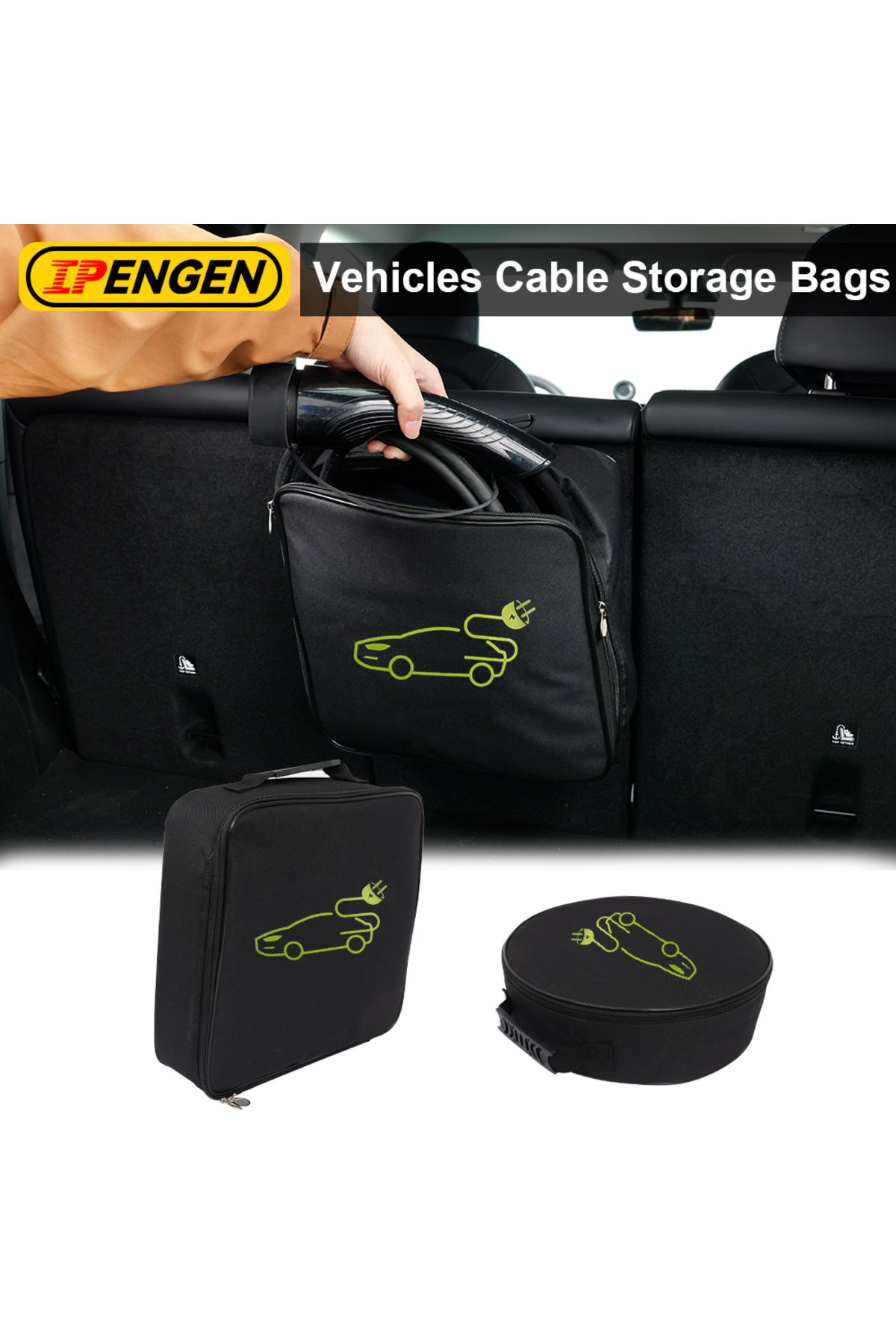 Choice-IPENGEN EV Car Charging Cable Storage Carry Bag For Electric Vehicle Charger Plugs Waterproof Fir... 2