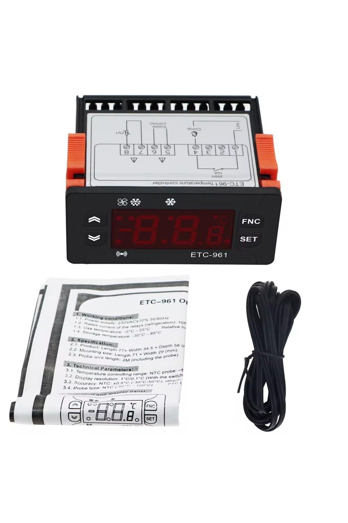 JUANJUAN-ETC-961 220V - ترموستات، جهاز تحكم في درجة الحرارة والرطوبة، تبريد الرطوبة 1