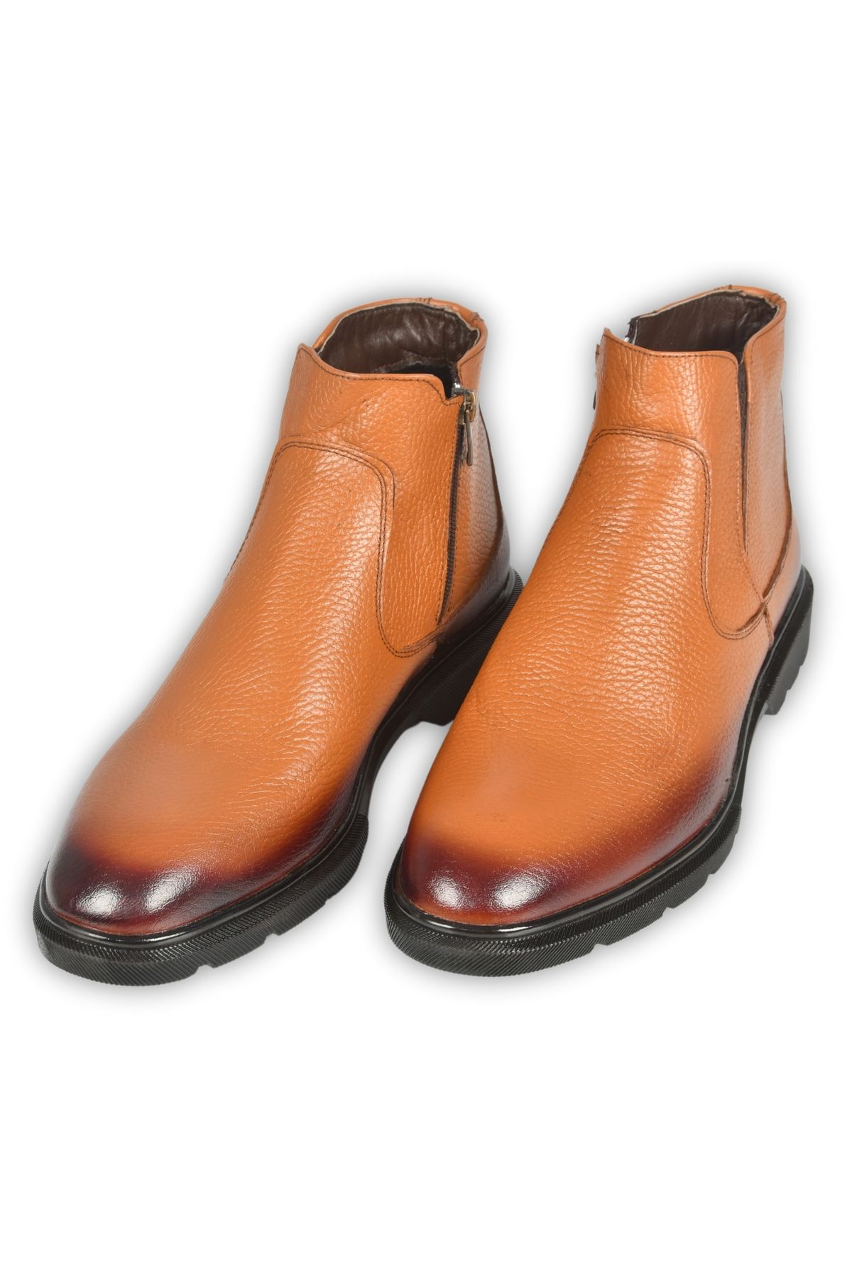 DeepSEA-Men's Tan Side Zippered Waterproof Orthopedic Sole Genuine Leather Boots 2509939 4