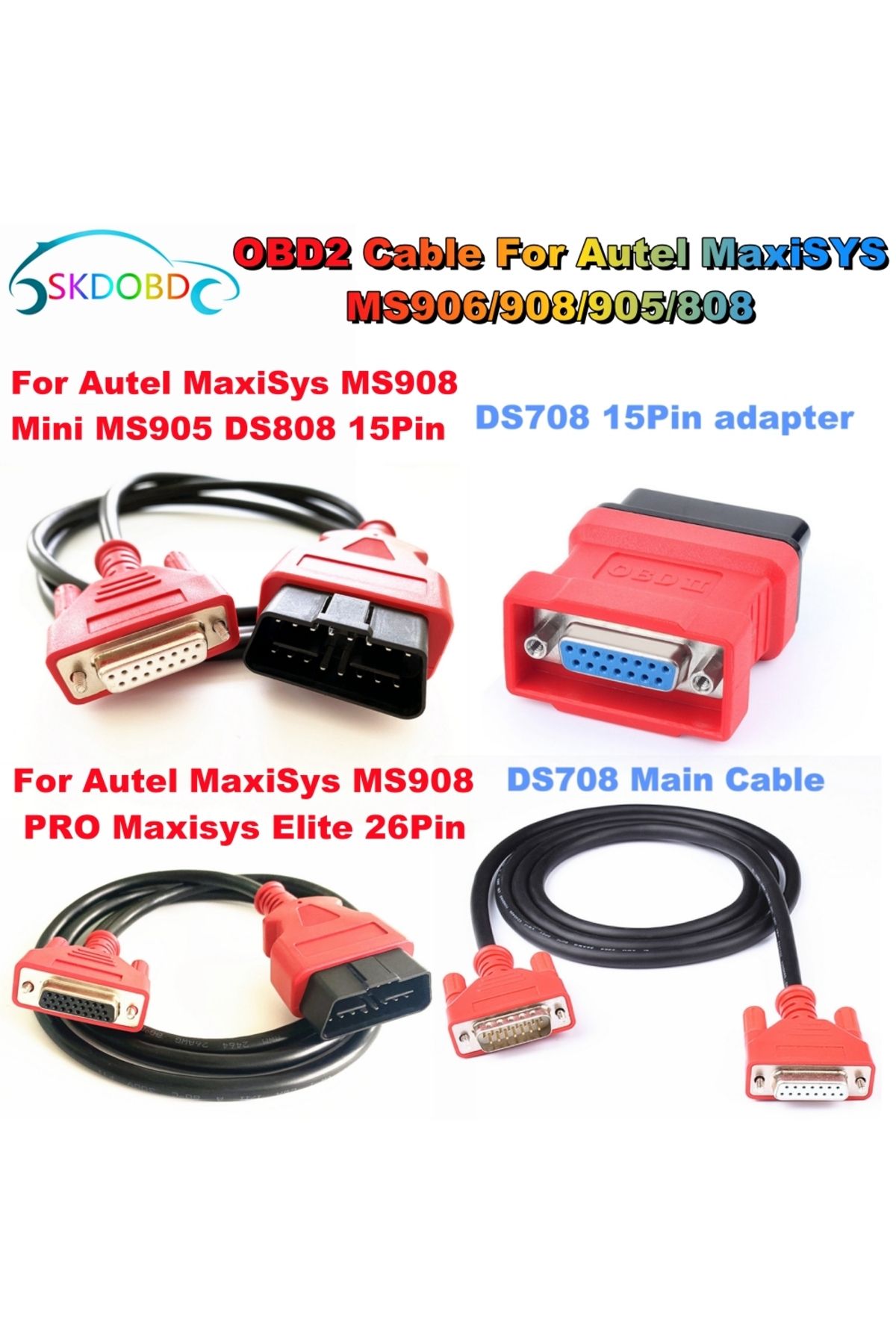 Choice-Newest Fro Autel MaxiSYS MS908 PRO Main Test Cable OBD2 DS708 MS906/905/808 Adapter J2534 908 PRO... 2