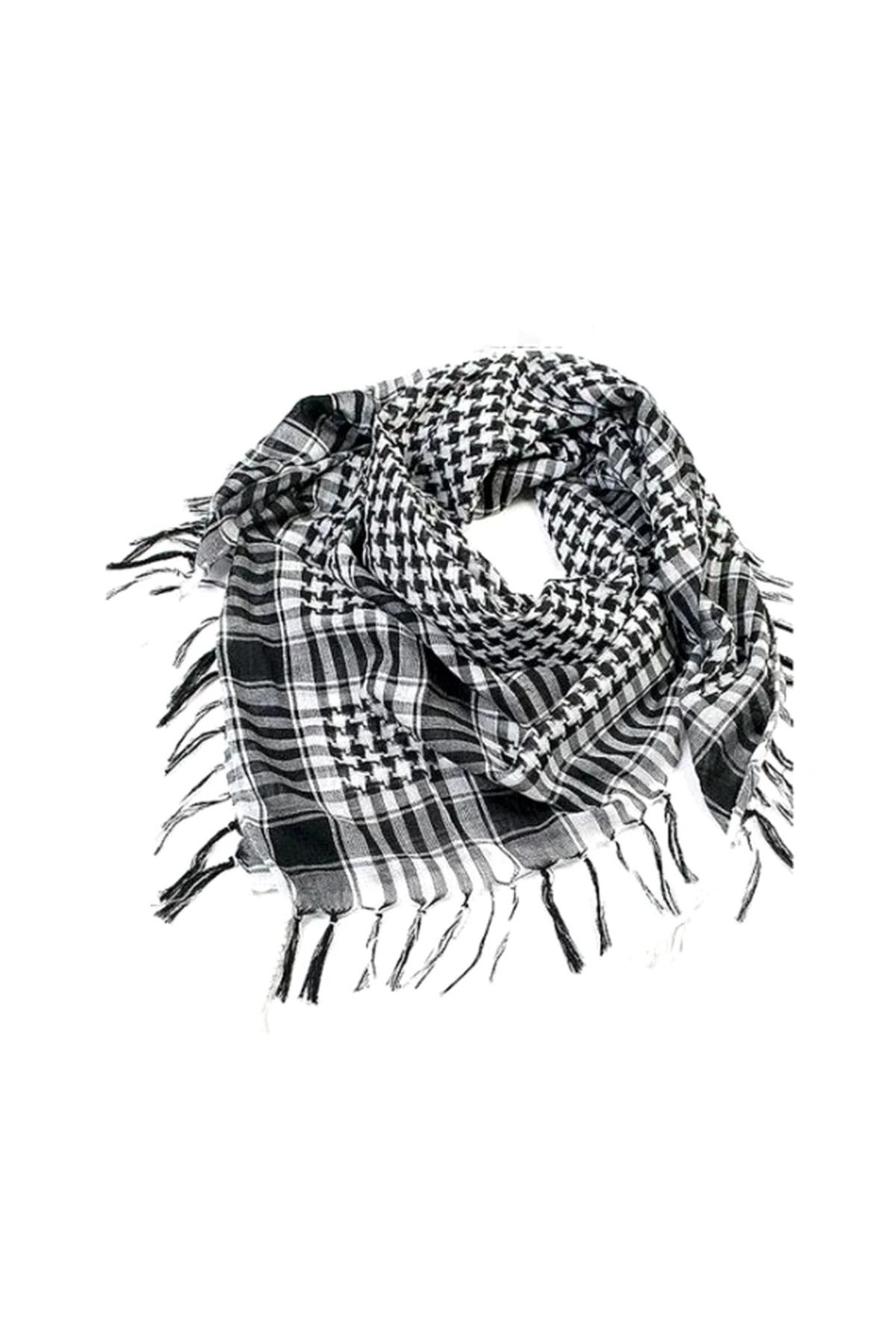 Choice-Unisex Lightweight Plaid Fringed Arabian Desert Scarf Soft Tactical Scarf Men Ladies Military Tur... 1