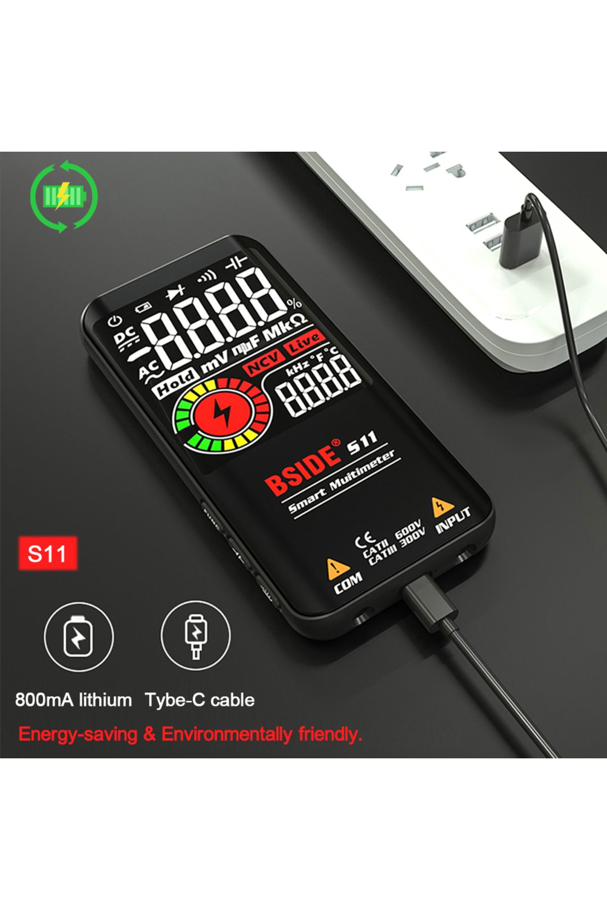 BSIDE-S10 Smart Digital Multimeter Profesional 9999 Multitester DC AC Voltage Capacitor Ohm Diode... 3