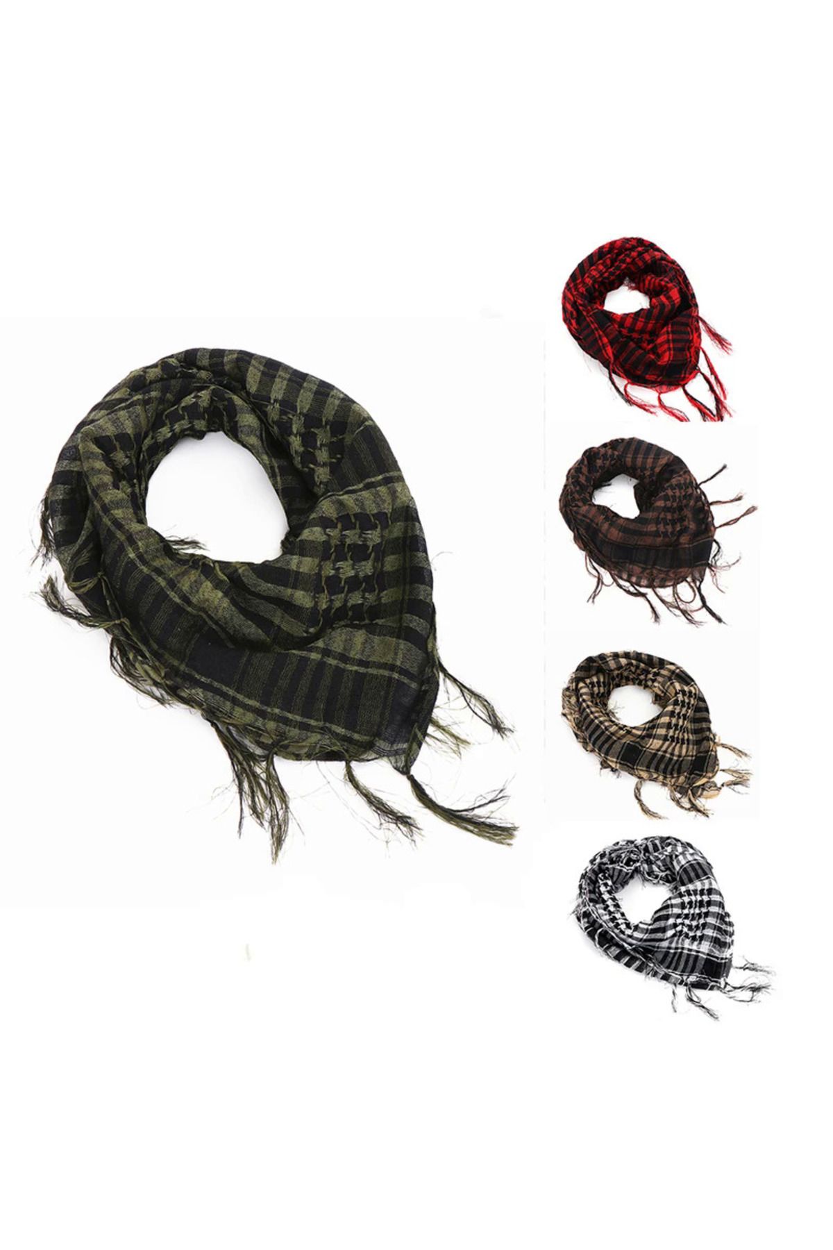 Choice-Unisex Lightweight Plaid Fringed Arabian Desert Scarf Soft Tactical Scarf Men Ladies Military Tur... 7