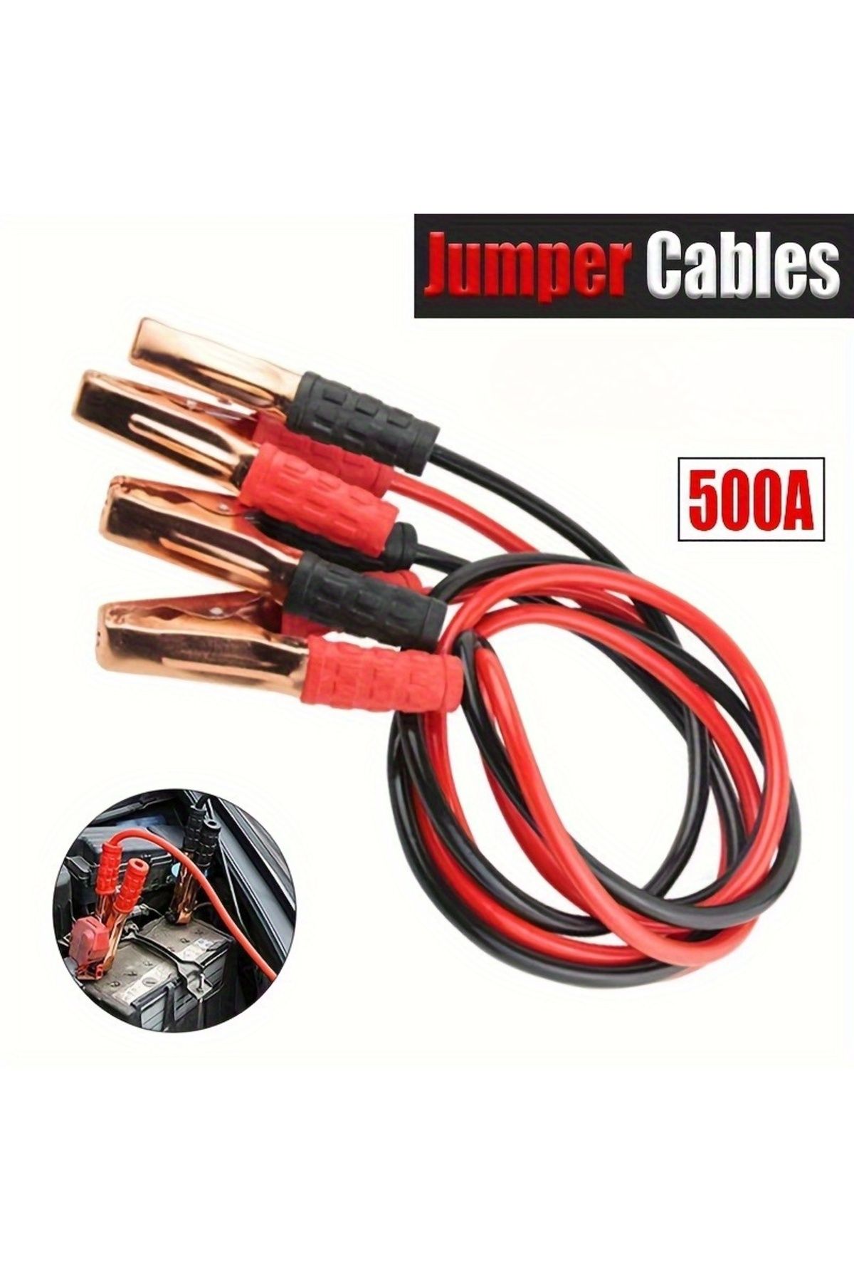 Choice-Car 12V Negative Positive Battery Charger Power Cable Clamp Alligator Clip Cable Heavy-Duty Jumpe... 4