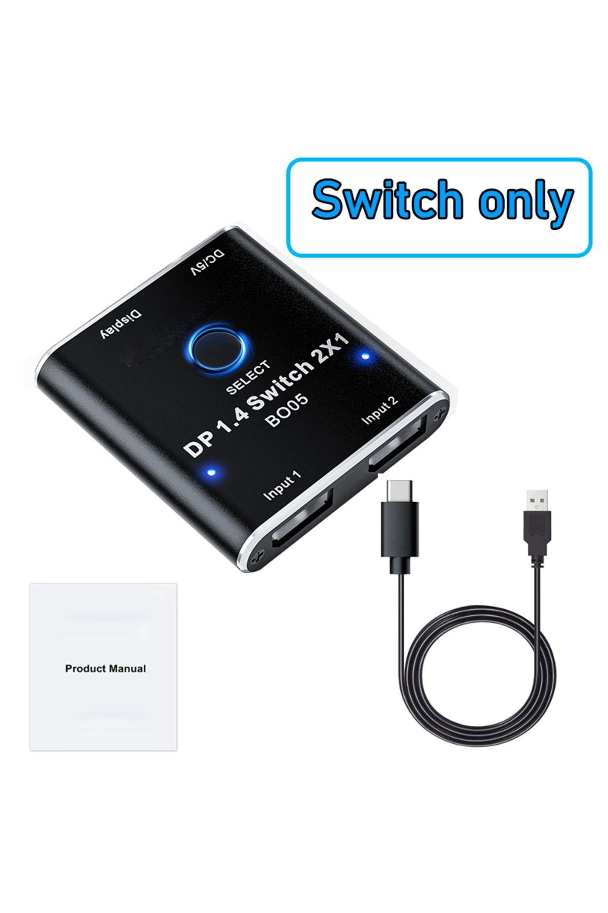 Choice-قراءة الملاحظة يرجى التبديل فقط بين محول DisplayPort ومحول DisplayPort 1.4 Video Selector Switcher 2x1 1
