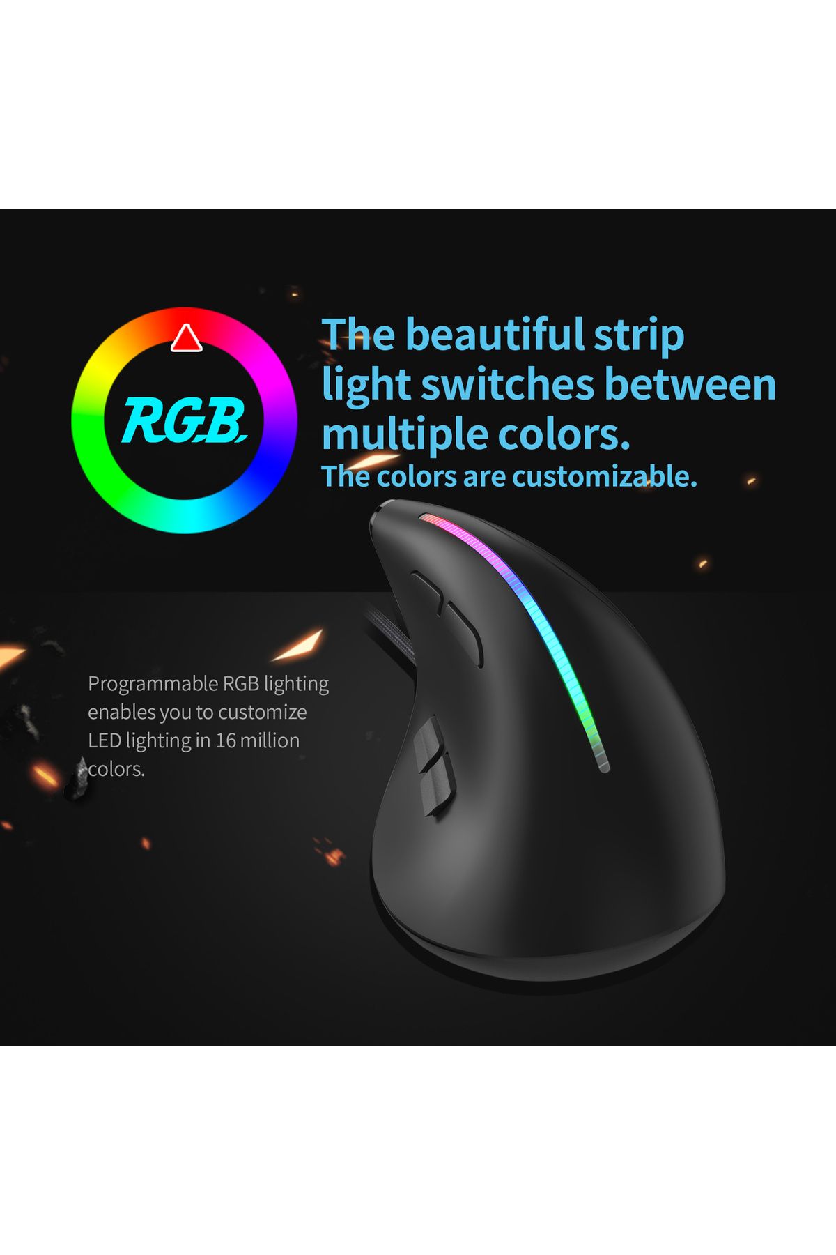 Choice-Jomaa Wired Gaming Mouse RGB Vertical Ergonomic Mice 9 Button Programmable 12800 DPI Mouse for Ga... 5
