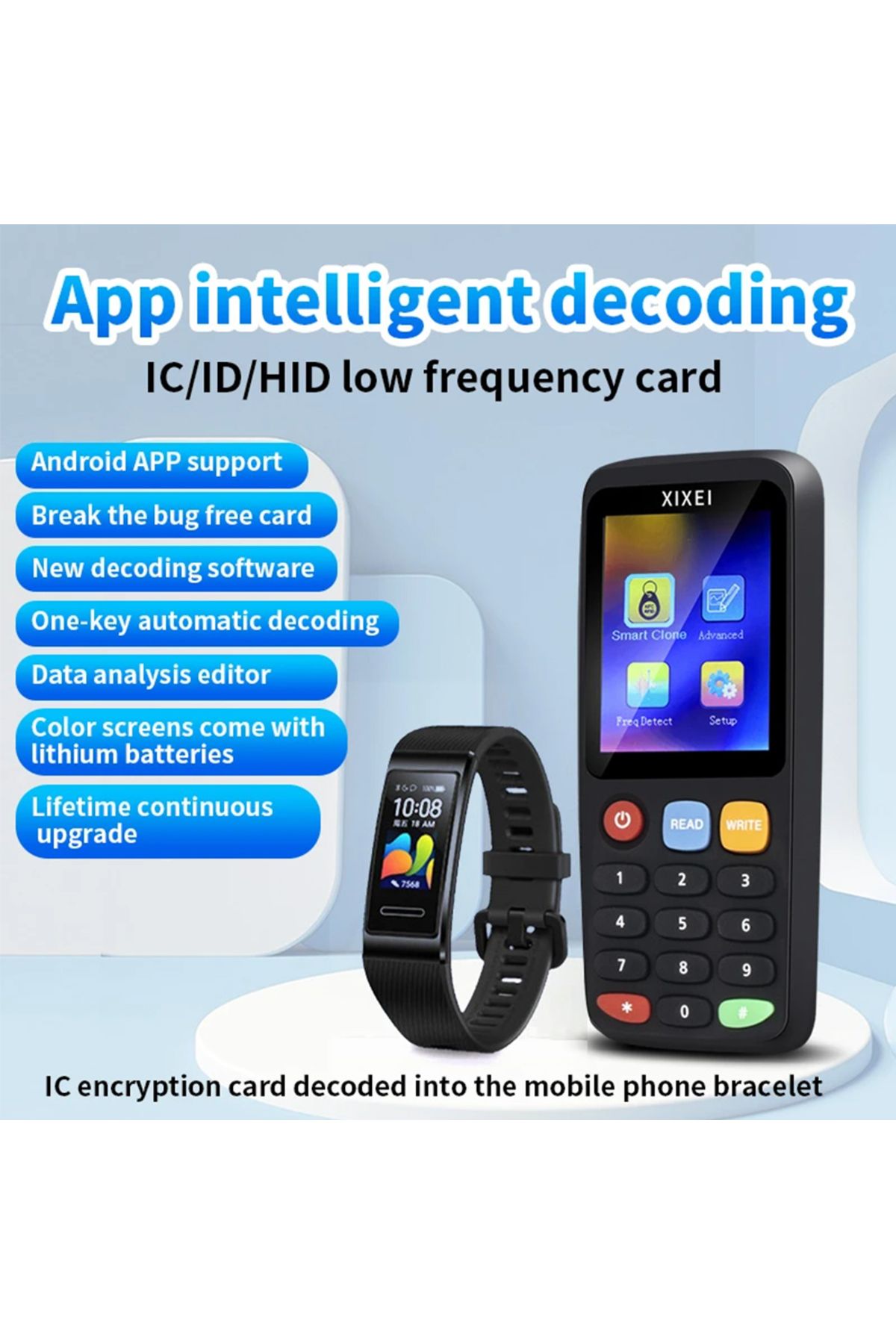 Anruhoo-X7 Smart Card Reader RFID Key Clone Copier IC ID Token Copy Duplicator 125Khz Badge Writer 13.56M... 2
