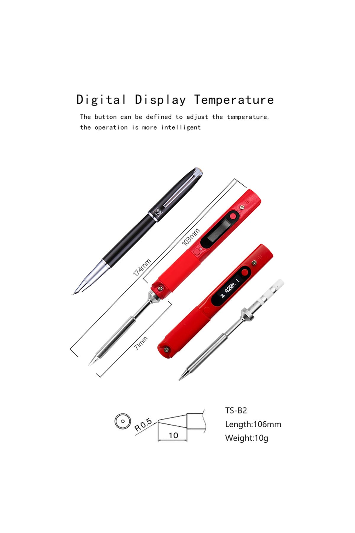 FMchip-Pine64 Smart Soldering Iron Red Pinecil BB2 V1 CN 65W Portable Adjustable Temperature Digital Rep... 7