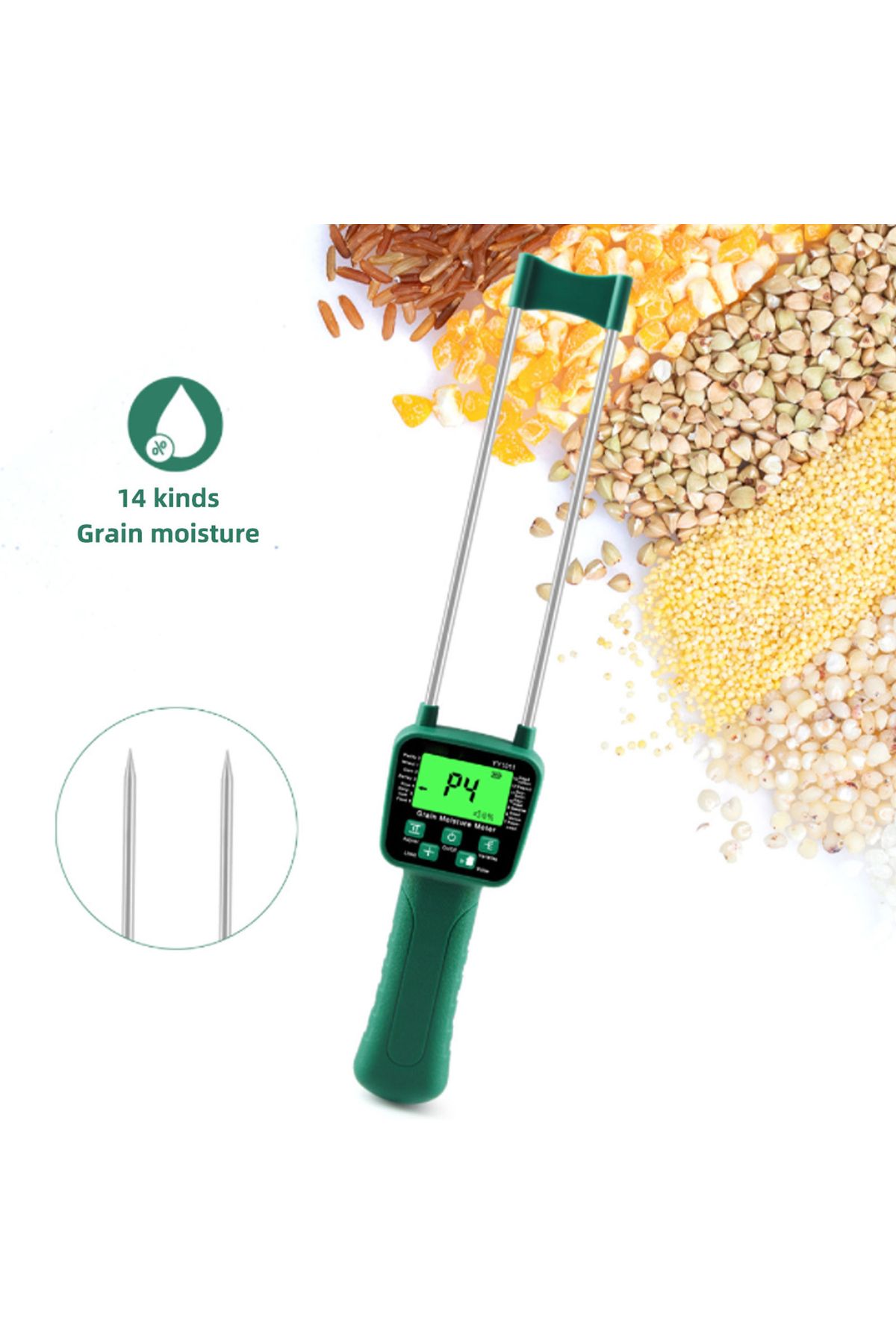 Choice-Grain Moisture Meter Hay Moisture Meter Wheat Soybean Grain Moisture Tester LCD Display with Voic... 4