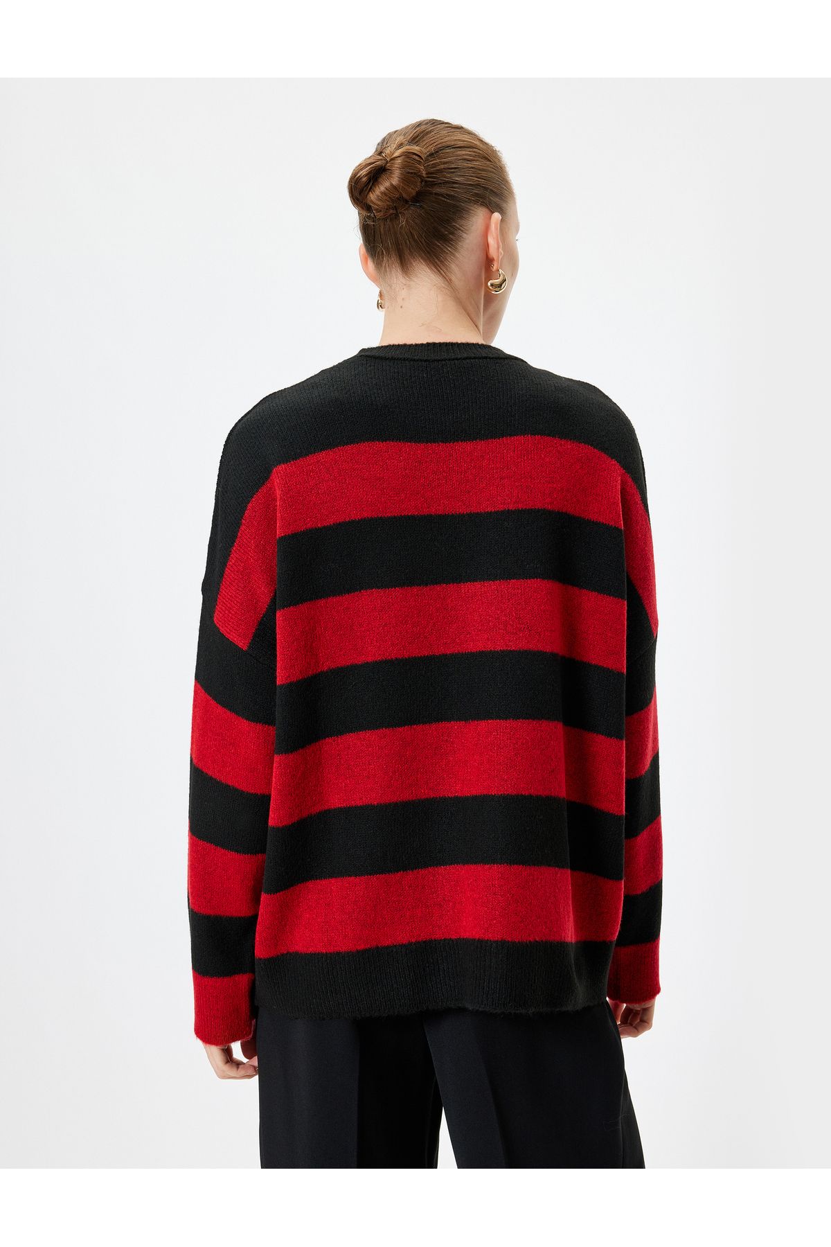 Koton-Long Sleeve Crew Neck Oversize Knitwear Sweater 4