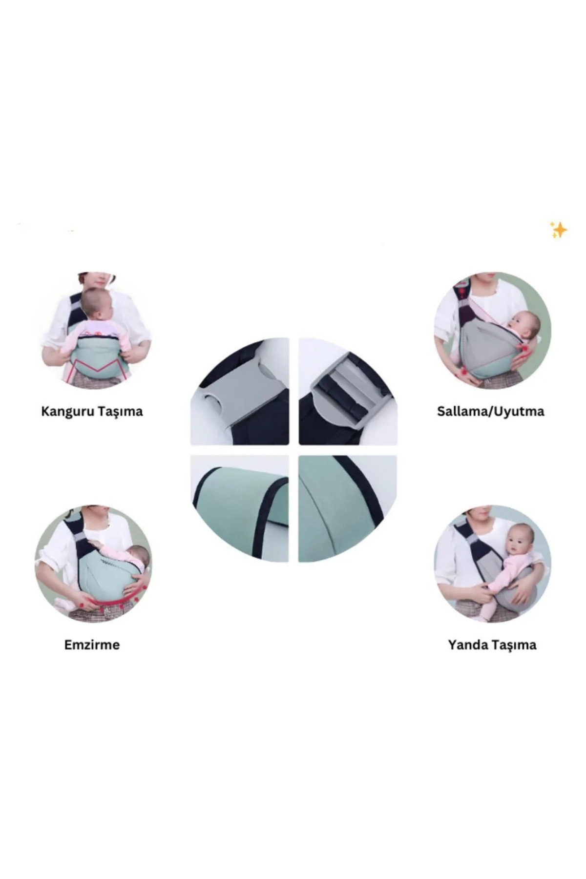 LAYLİNE Soft Bebek Çocuk Portbebe Kanguru Sling Taşıma Çantası fotoğrafı 6 (önizleme)