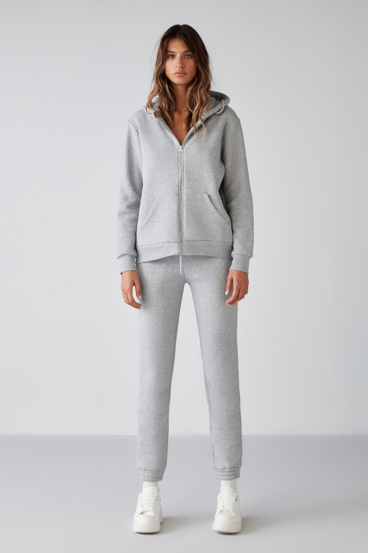 GRIMELANGE-Carlota pentru femei - fleece moale, 3 fire, glugă relaxată, hanorac Grimelange cu fermoar 5
