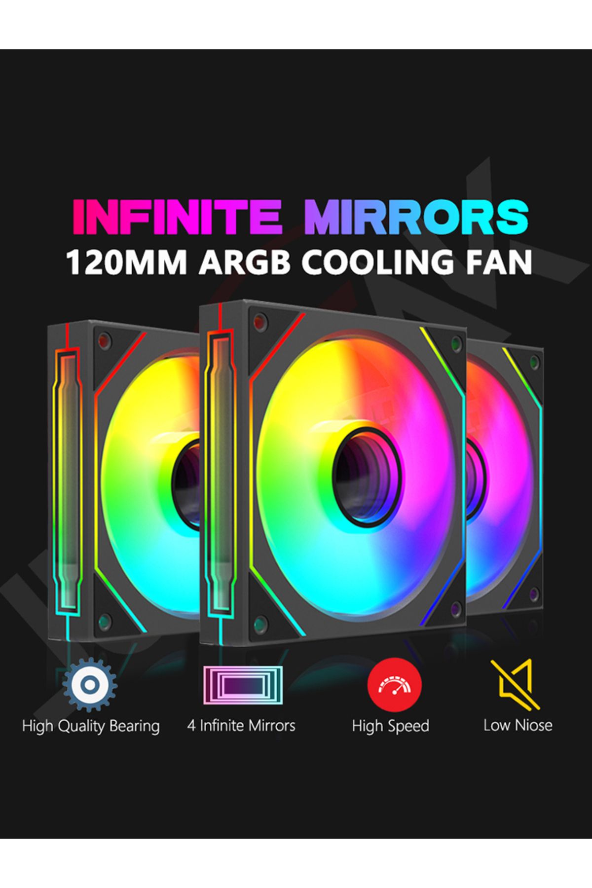 Choice-JUMPEAK FX120 ARGB Sync Infinite Mirror Effect 120mm Cooling Fan PWM Quiet 12cm RGB Fans For PC C... 7