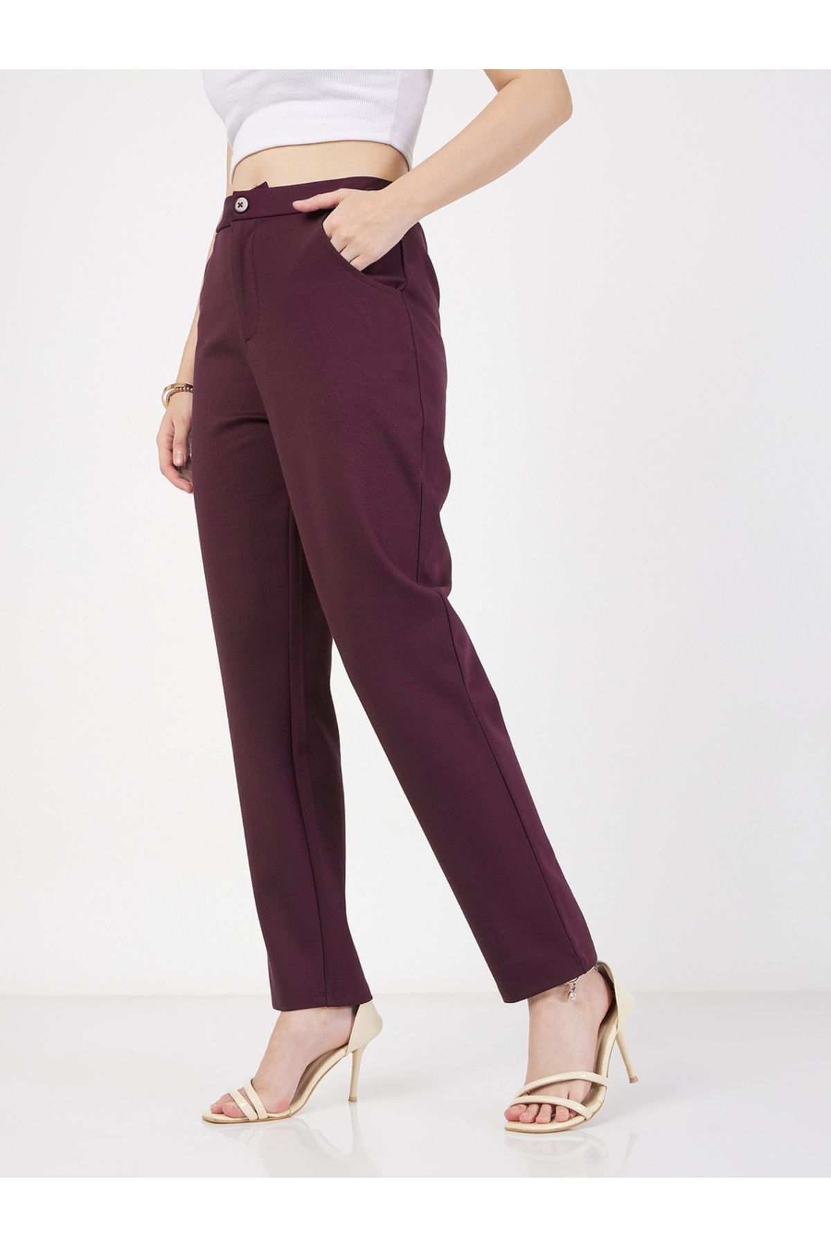 Sassafras By Styli-Solid Tapered Pants 3