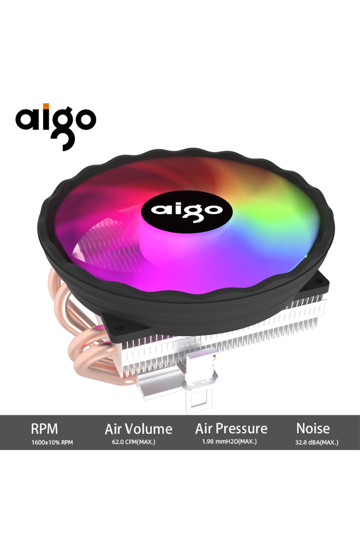 Choice-Aigo ICE400X 4 heat pipes cpu cooler Fan RGB 4pin PWM Computer Case Fan Silent Intel LGA 1700 120... 5
