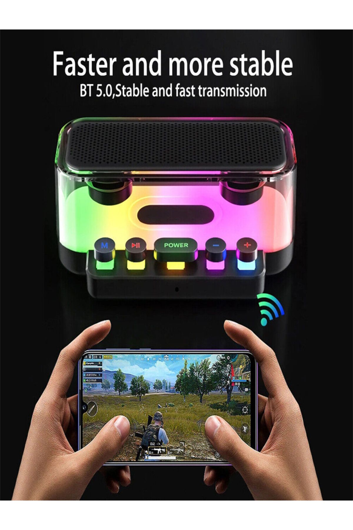 Choice-Z6 Wireless Bluetooth Speaker with HiFi Stereo Sound, Long Hours Playtimes with Colorful Lights 3