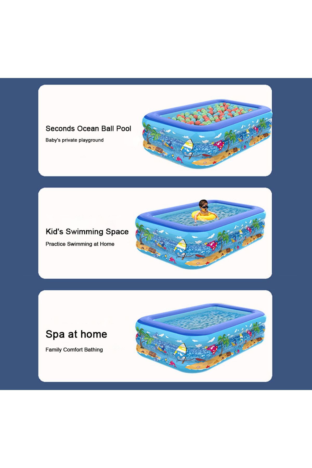 Choice-Inflatable Swimming Pool Large Family Pools Rectangle Framed Children Swimming Pool Summer Outdoo... 6