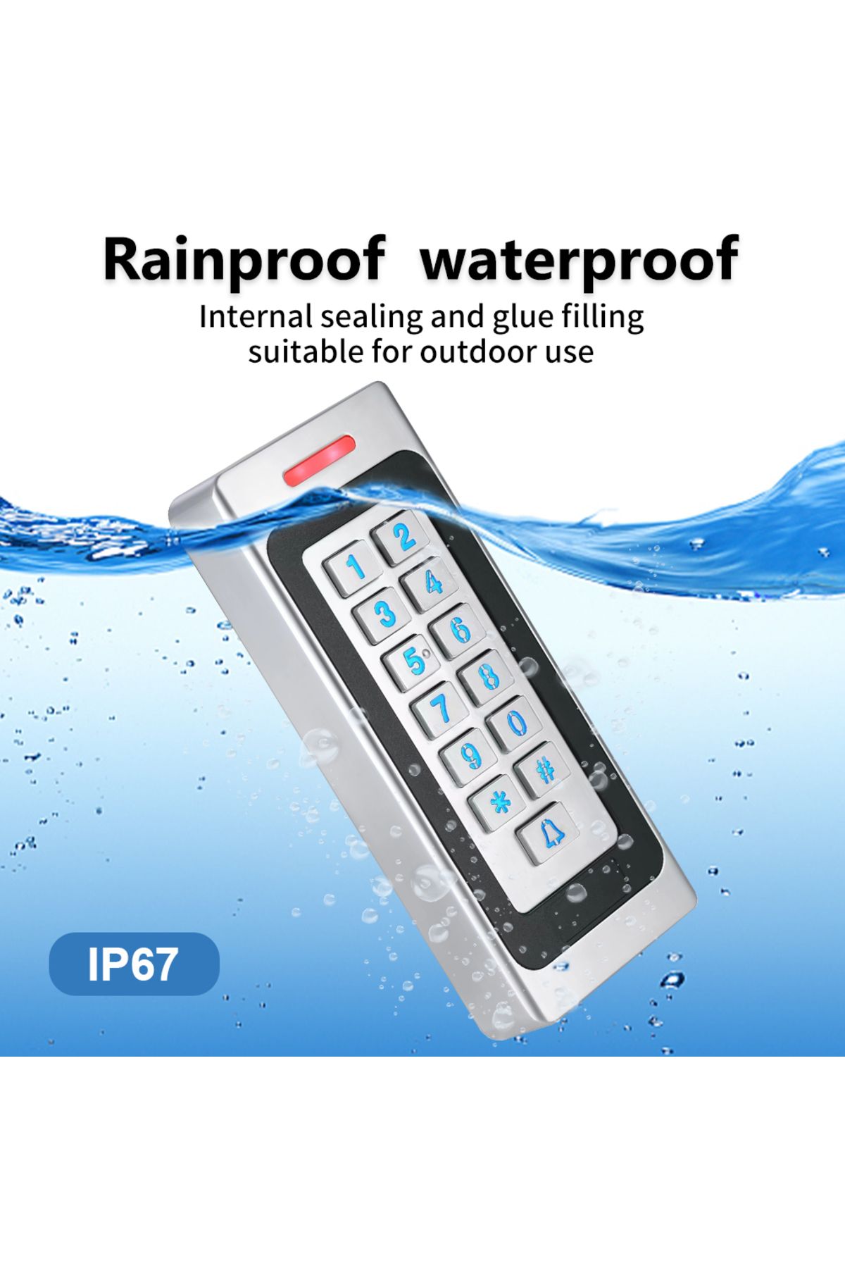 Choice-DC10-24V Access Control Keypad RFID Digicode Reader Metal Case and Keyboard IP67 Waterproof 3000U... 4