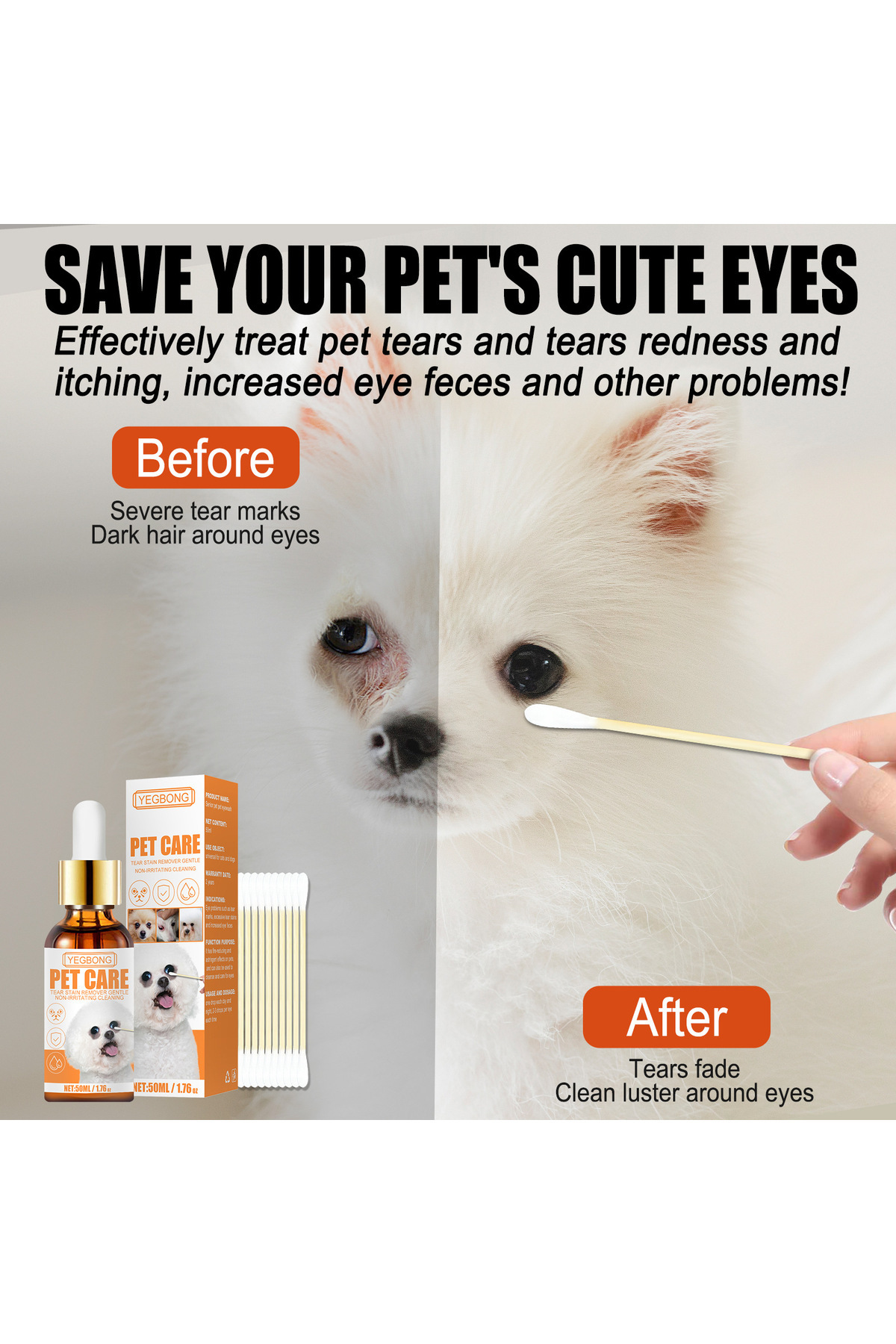 Choice Eye Wash Drop for Dogs Tear Stain Remover Relieve Itching