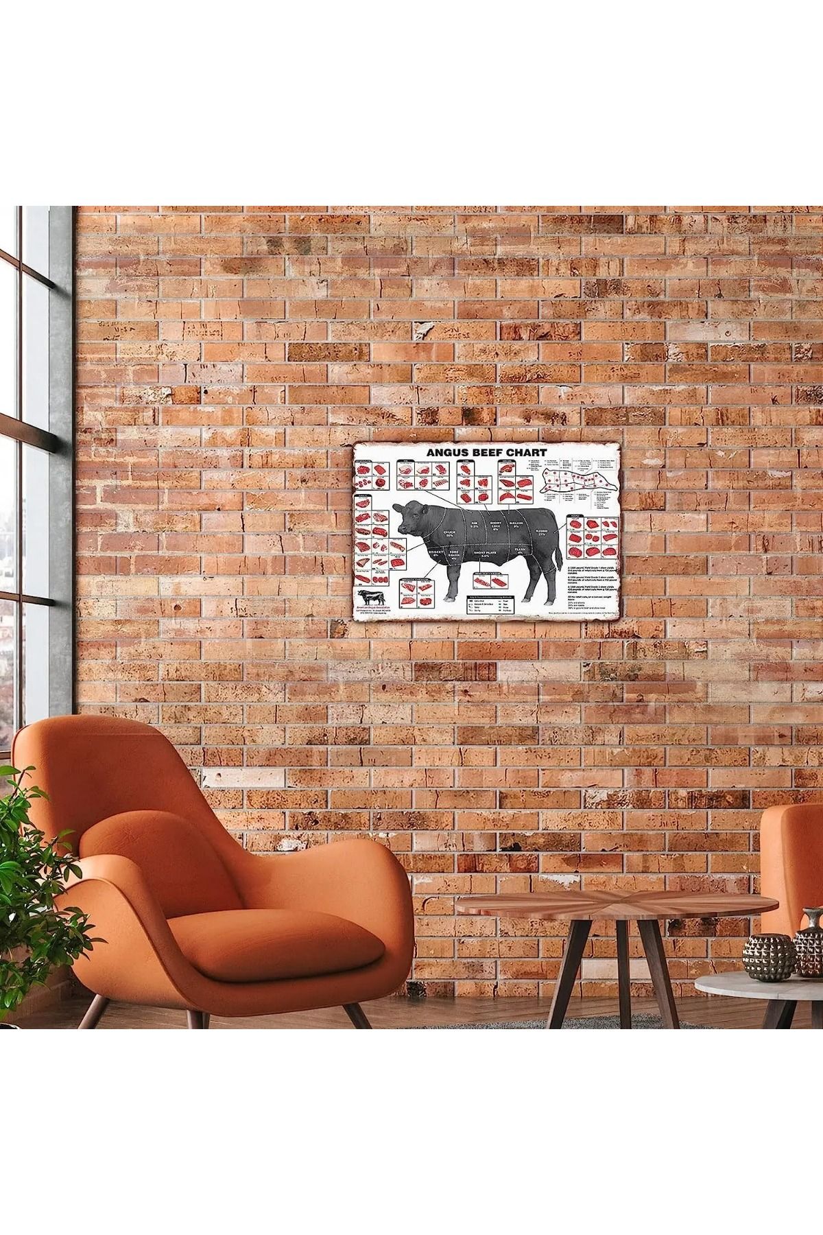 Choice-Metal Tin Sign Vintage Angus Beef Cuts Meat Butcher Chart Supermarket Meat Slaughterhouse for Far... 4