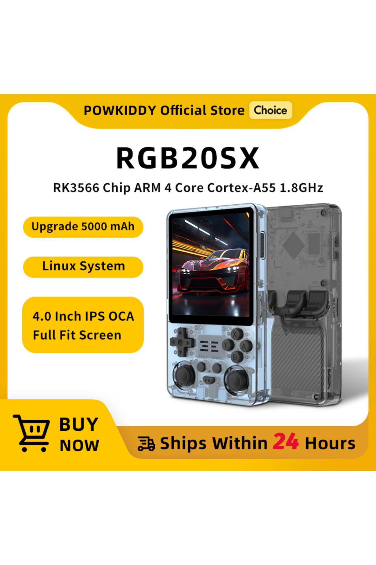 POWKIDDY-NEW RGB20SX Handheld Game Console 720*720 4 Inch IPS Screen Built-in WIFI Retro Gaming O... 2