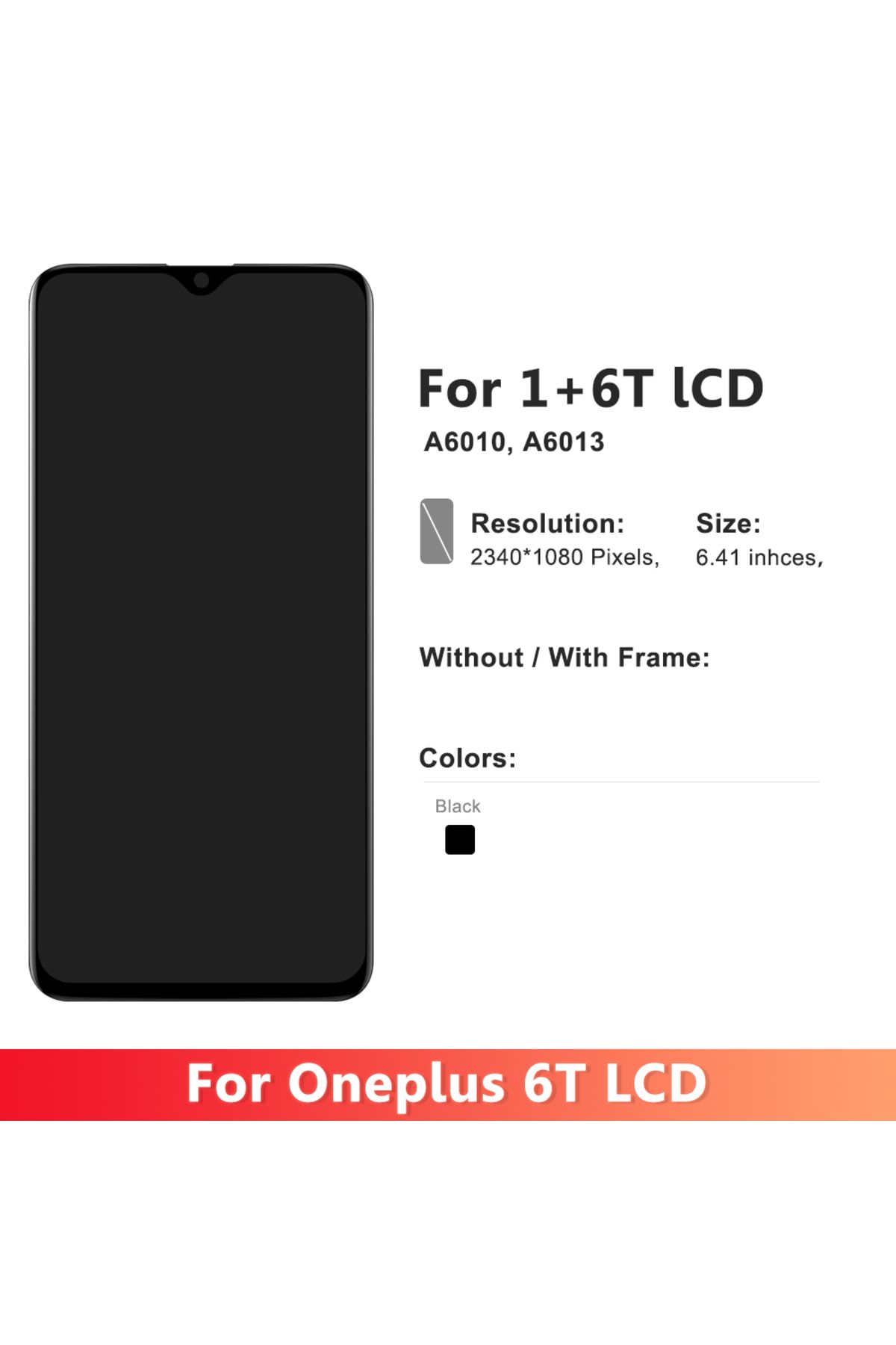 Choice-6.41" AMOLED Screen For OnePlus 6T LCD 1+6T Display Touch Screen Digitizer Assembly OnePlus 6T A6... 3