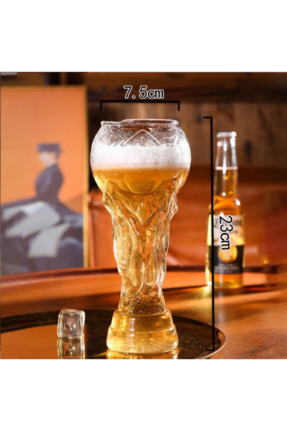 Choice-World Cup Beer Glass , Creative 450ml 600ml 800ml Hercules Mug Beer Mug, Glass Football Cup, Crys... 4