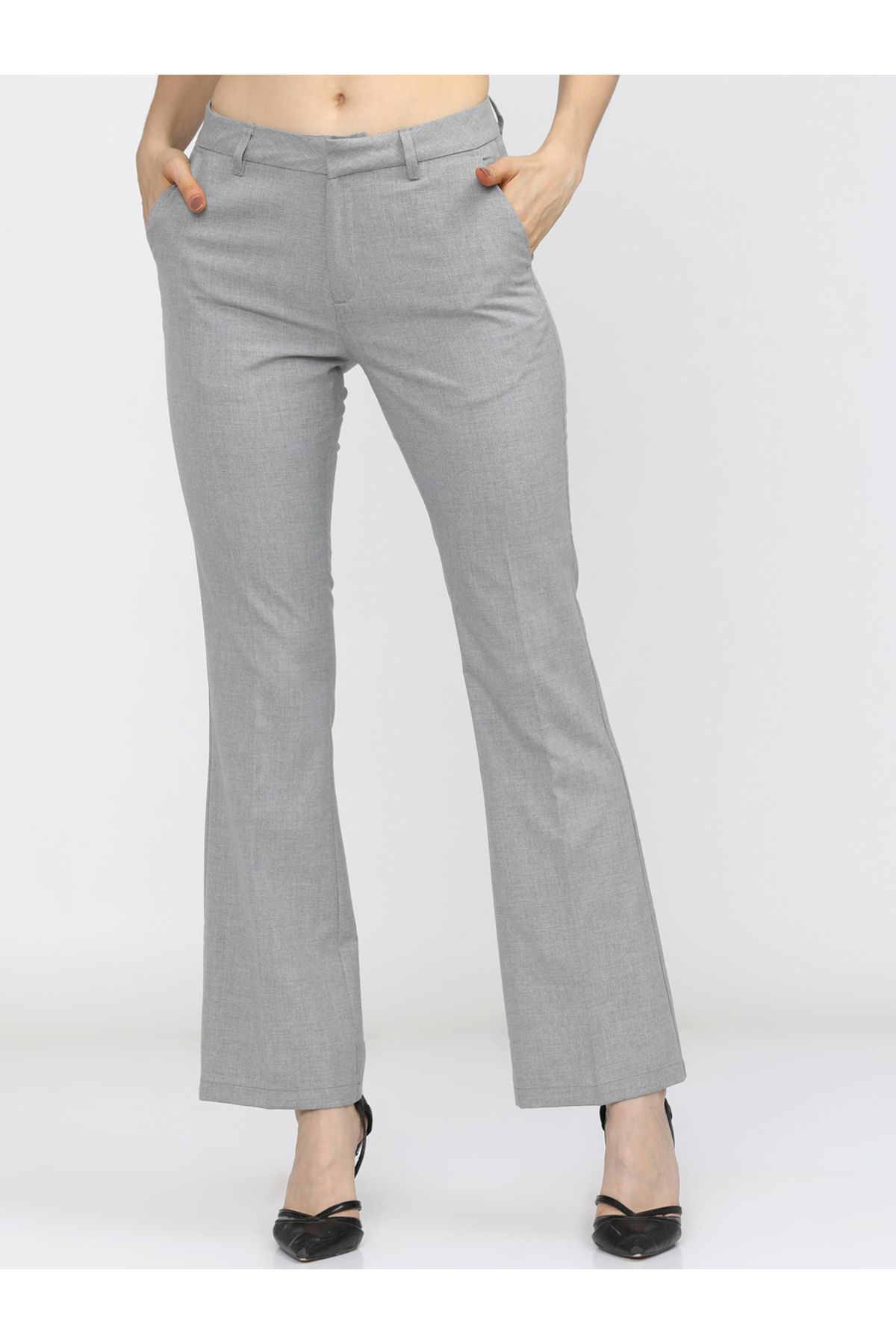 Tokyo Talkies By Styli-Textured Regular Fit Trousers with Pockets 1