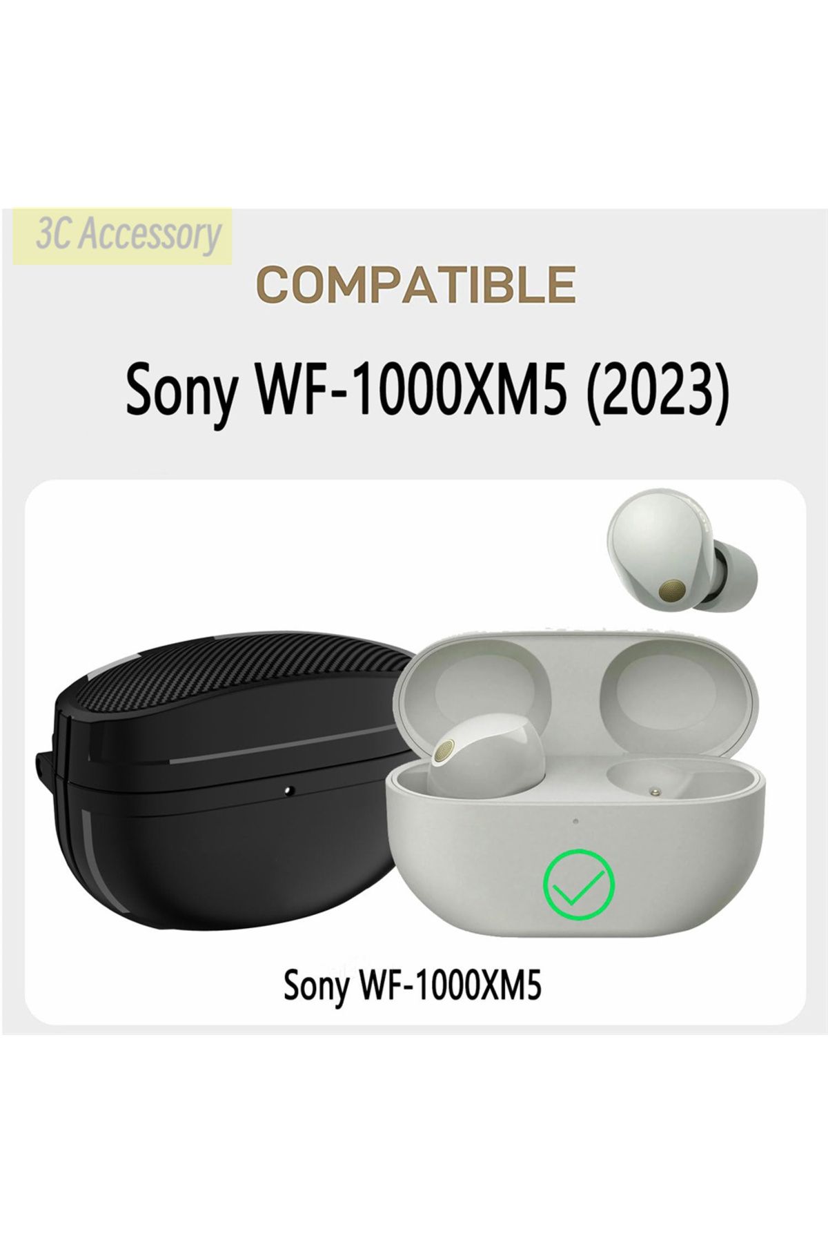 Choice-غطاء حماية مقاوم للصدمات لسماعات الرأس اللاسلكية Sony WF-1000XM5 بتقنية البلوتوث مع حزام 3