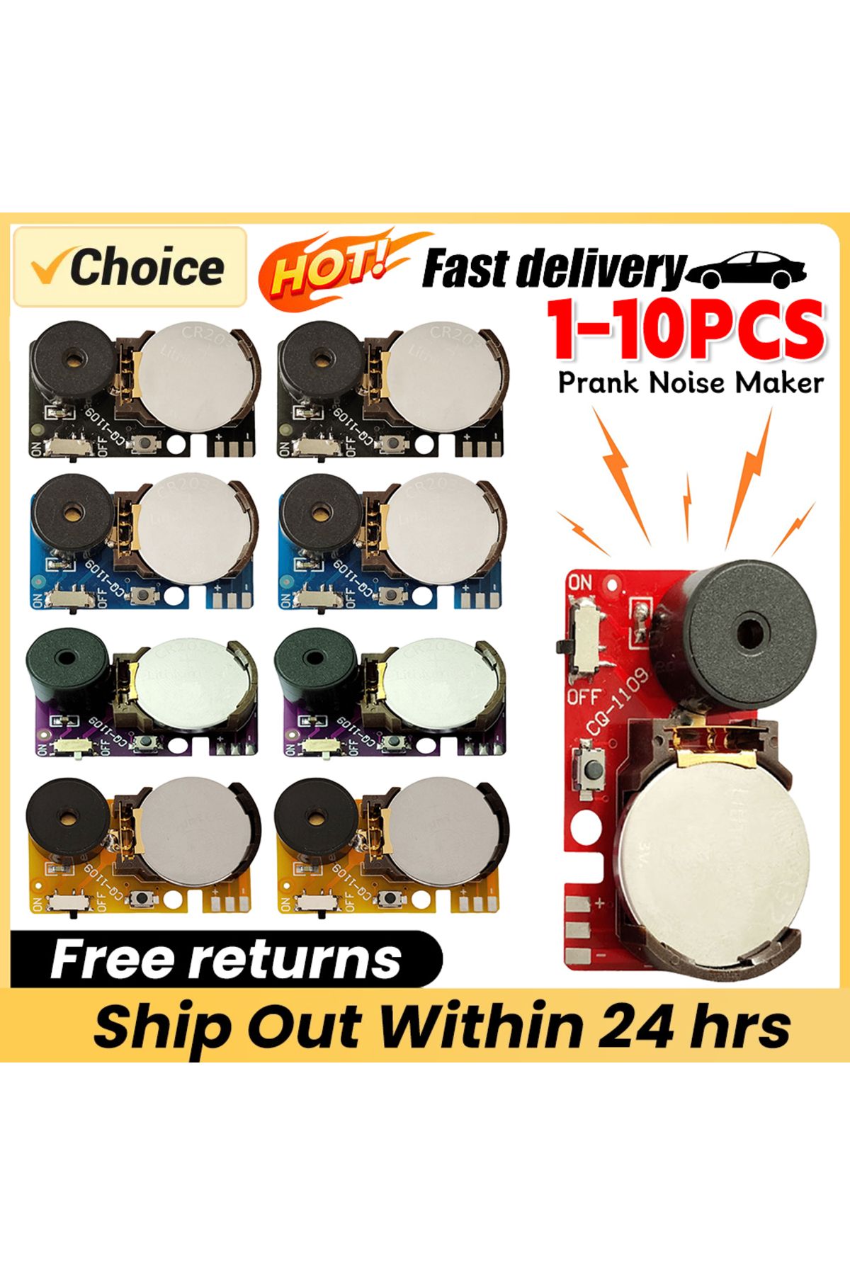 APWIKOGER-1-10Pcs Cricket Noise Maker Prank Continuously Annoying Sound PCB Beeping Hidden Prank Lrritating... 2
