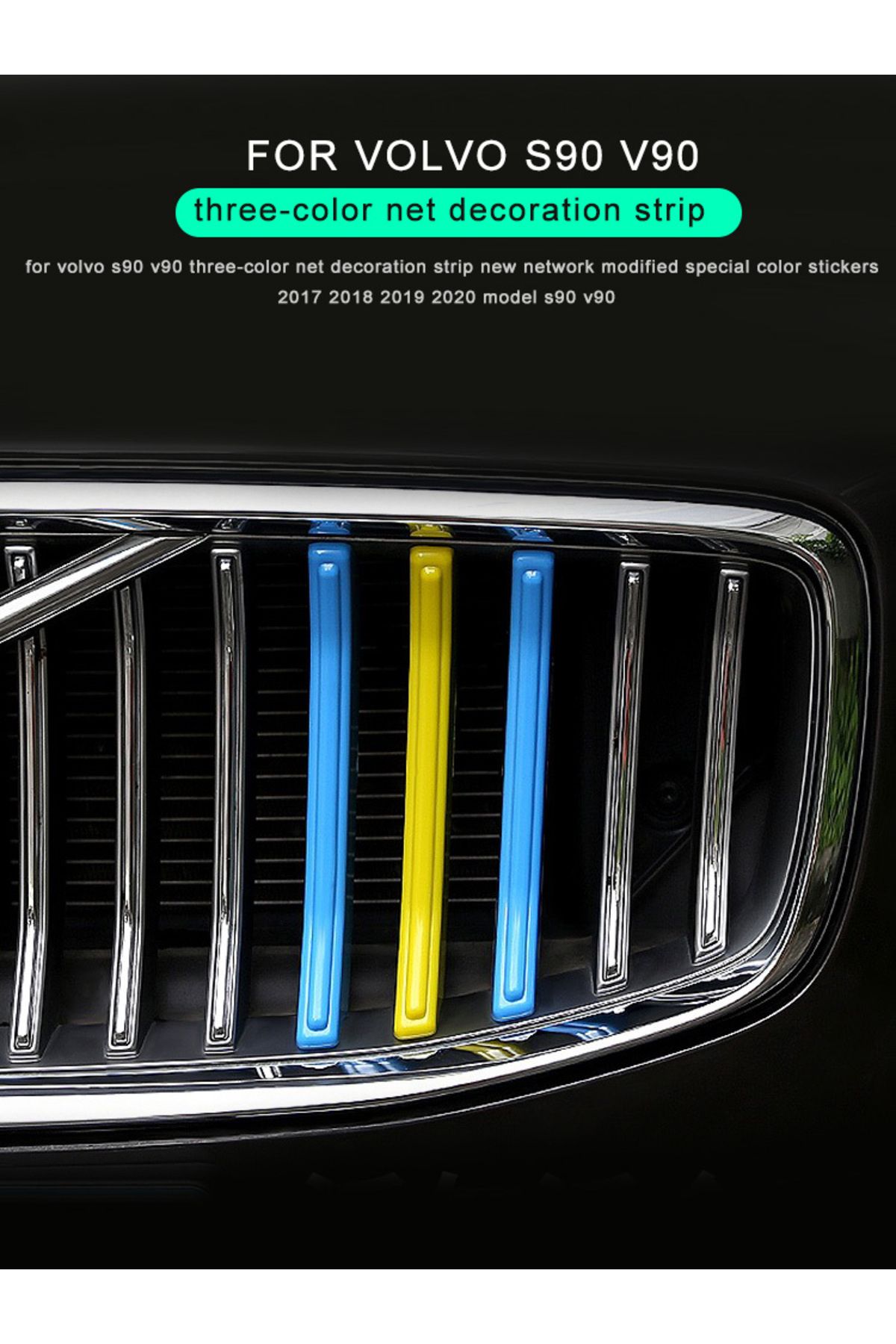LINGLUYANG-for volvo s90 v90 three-color net decoration strip new network modified special color stickers 20... 8