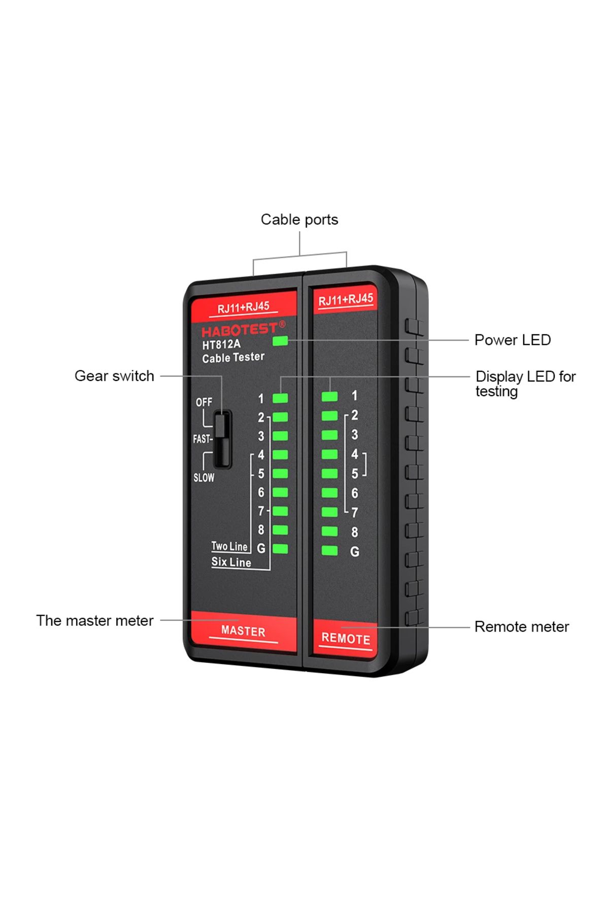 TELEHILL-Cable Lan Tester High Precision Network Cable Tester Rj45 Rj11 Rj12 Cat5 Utp Lan Cable Tester Net... 4