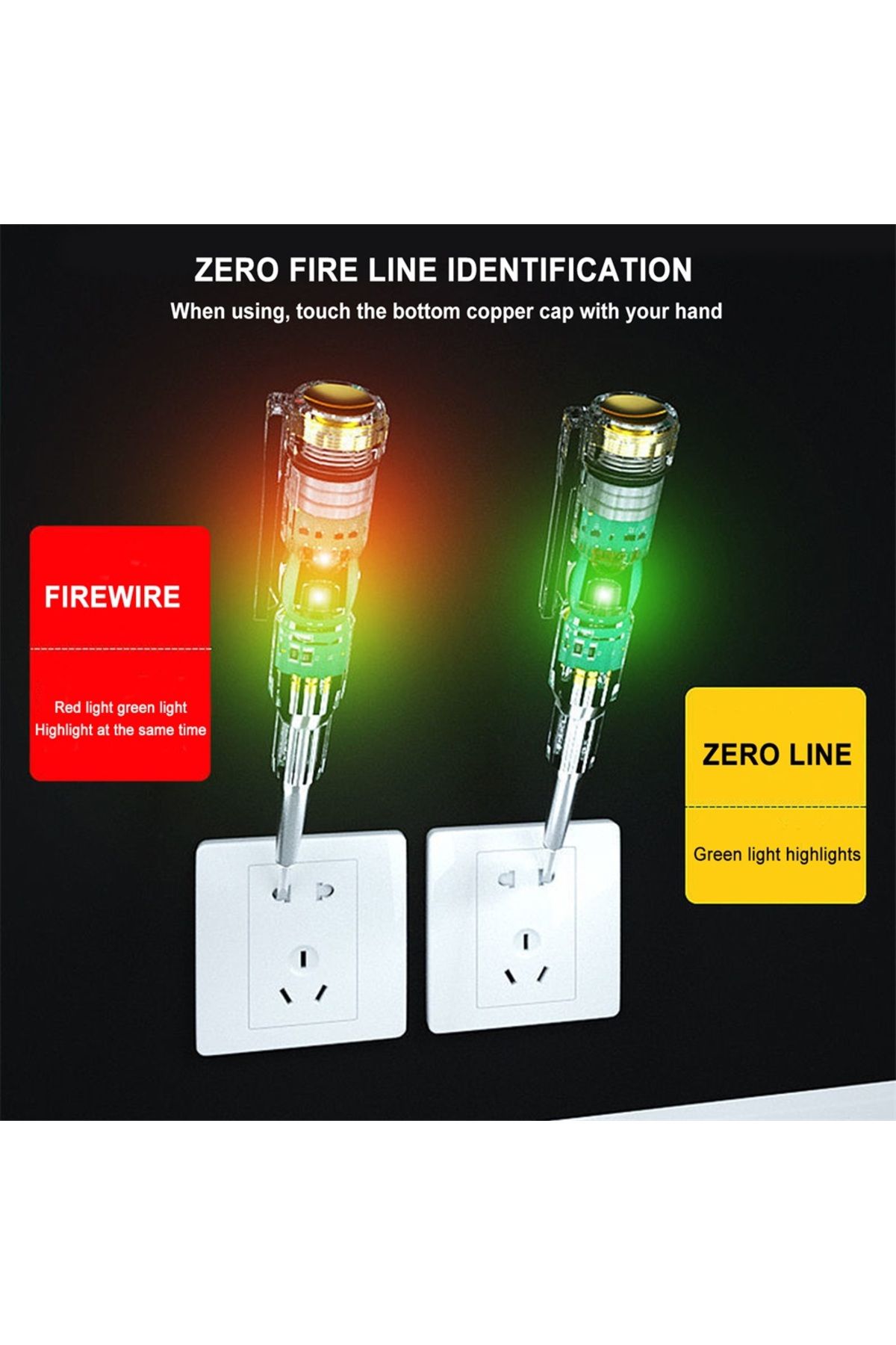 Aideepen-Induced Electric Tester Pen Screwdriver Probe light Voltage Tester Detector AC/DC 70-250V Test Pe... 5