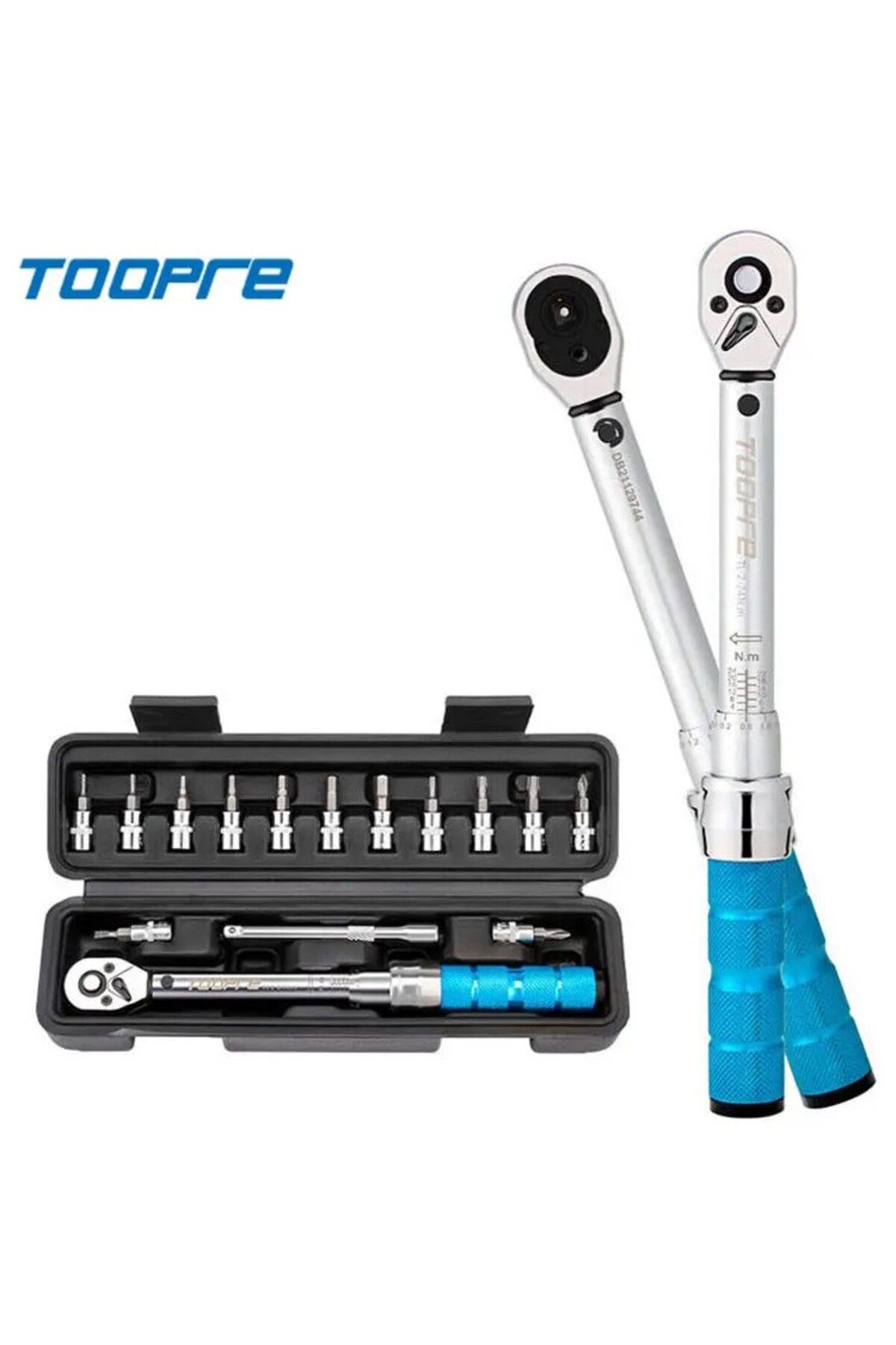 TOOPRE-15pcs Torque Wrench Set 1/4" 2-24Nm 5-25Nm Bike Torque Wrench Allen Key Tool Socket Spanner Set C... 8