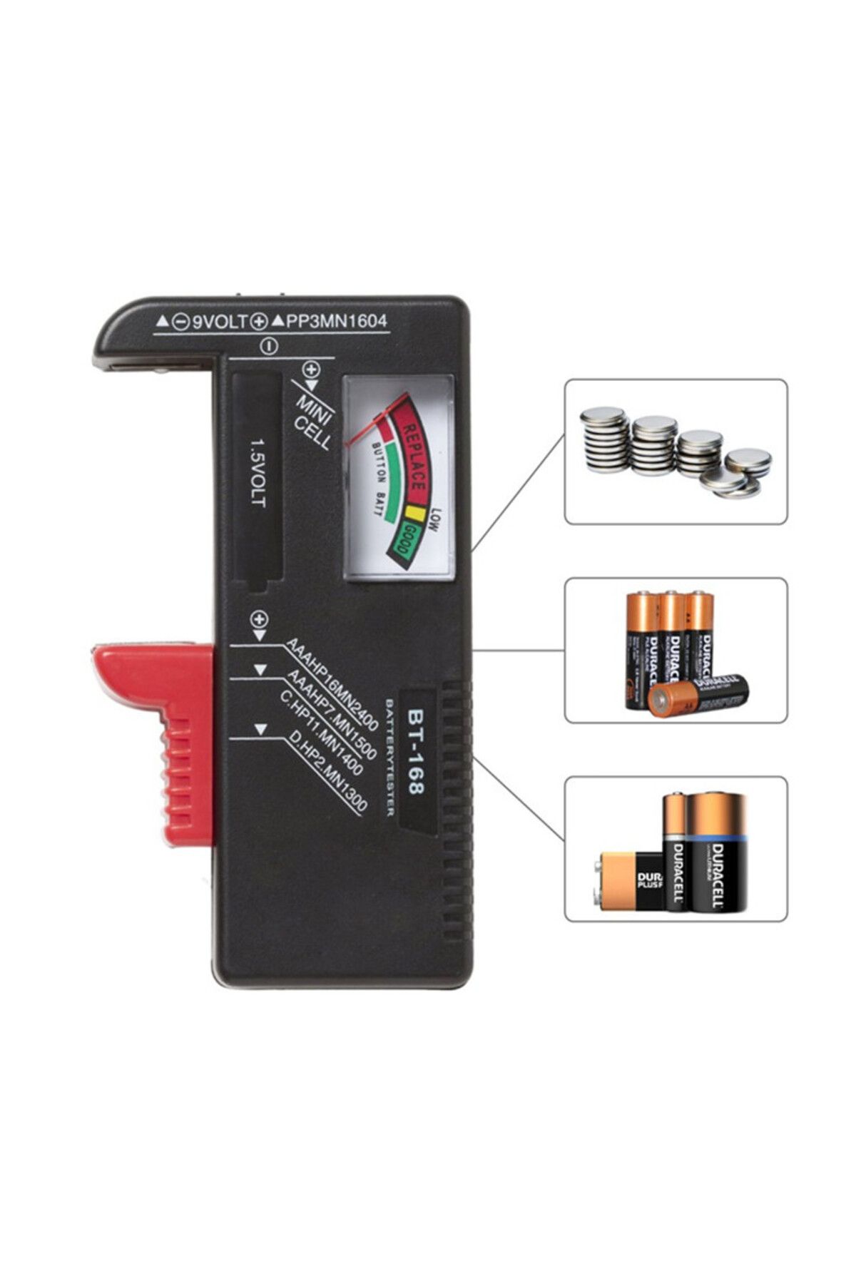 Choice-BT-168 AA/AAA/C/D/9V/1.5V batteries Universal Button Cell Battery Colour Coded Meter Indicate Vol... 8
