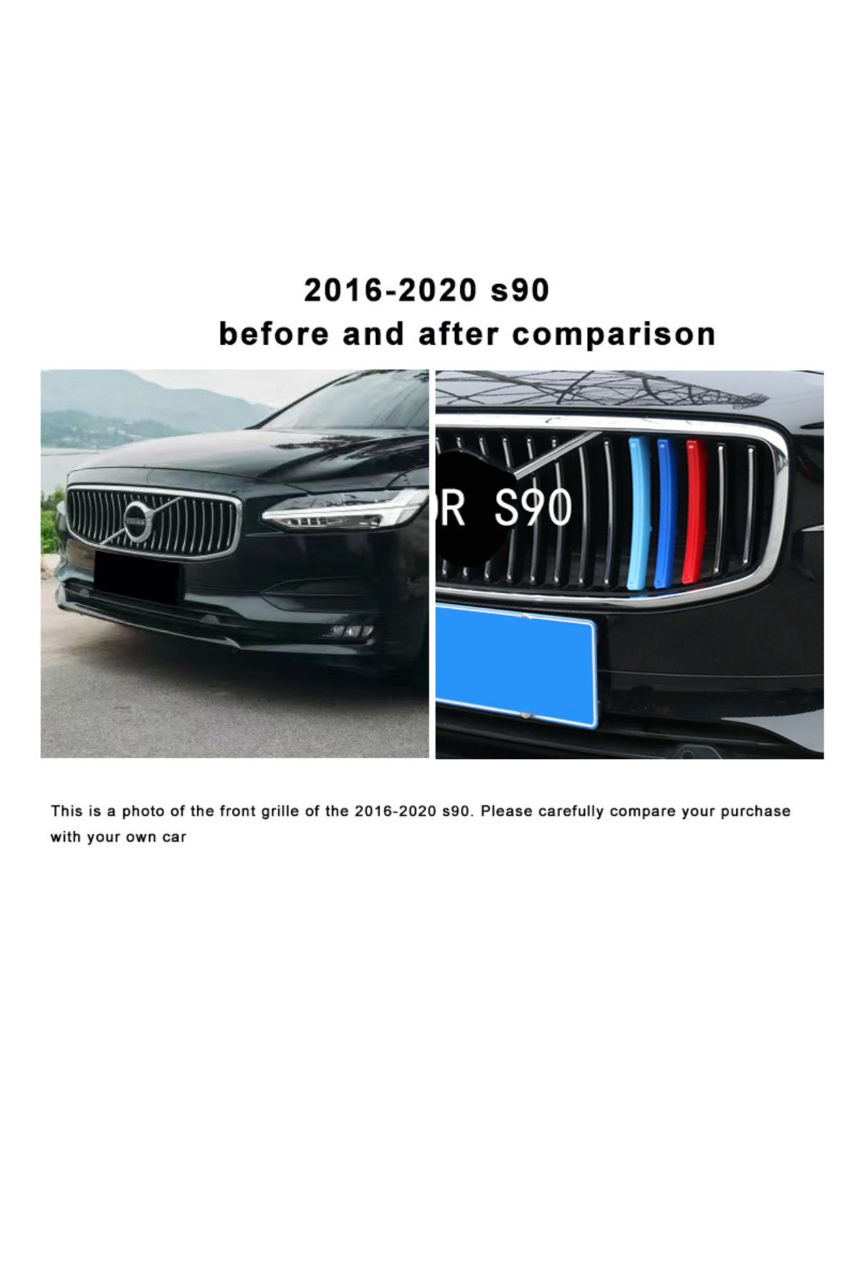 LINGLUYANG-for volvo s90 v90 three-color net decoration strip new network modified special color stickers 20... 7