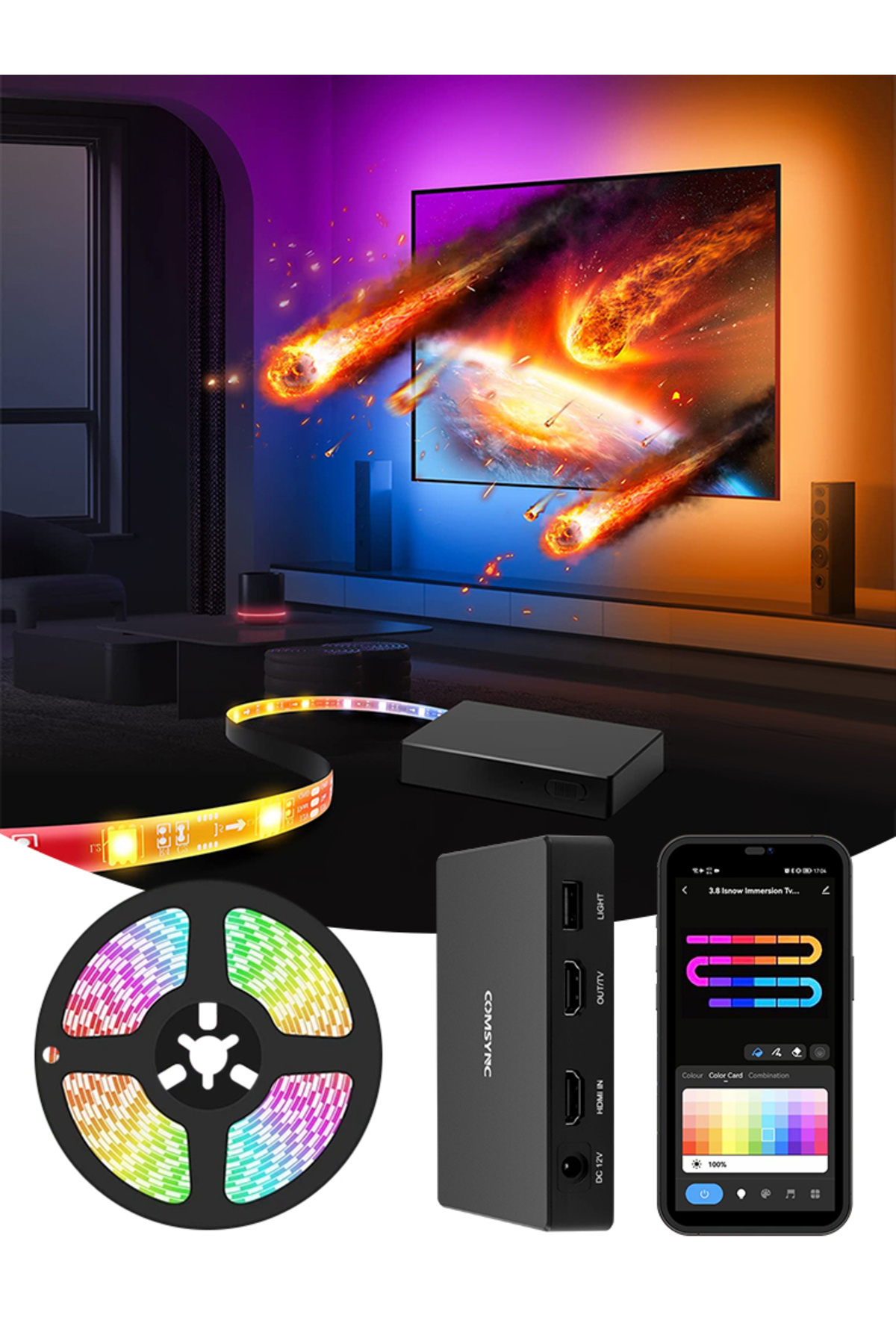 Choice-Ambient TV PC Backlight Led Strip Lights RGB Tape Screen Color Sync Led Light Kit For 4K HDMI 2.0... 8