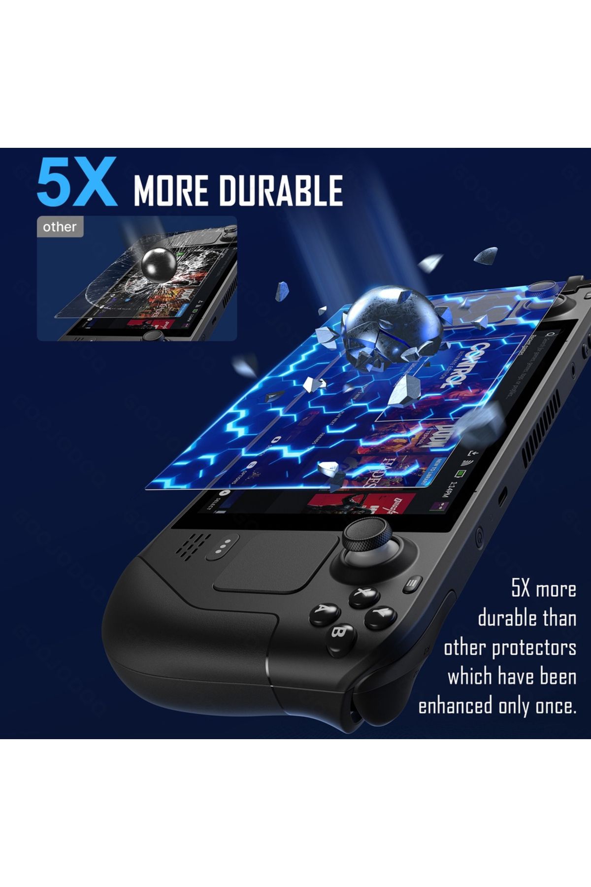 GOOJODOQ-3 Packs Tempered Glass For Steam Deck Screen Protector Protective Film 7