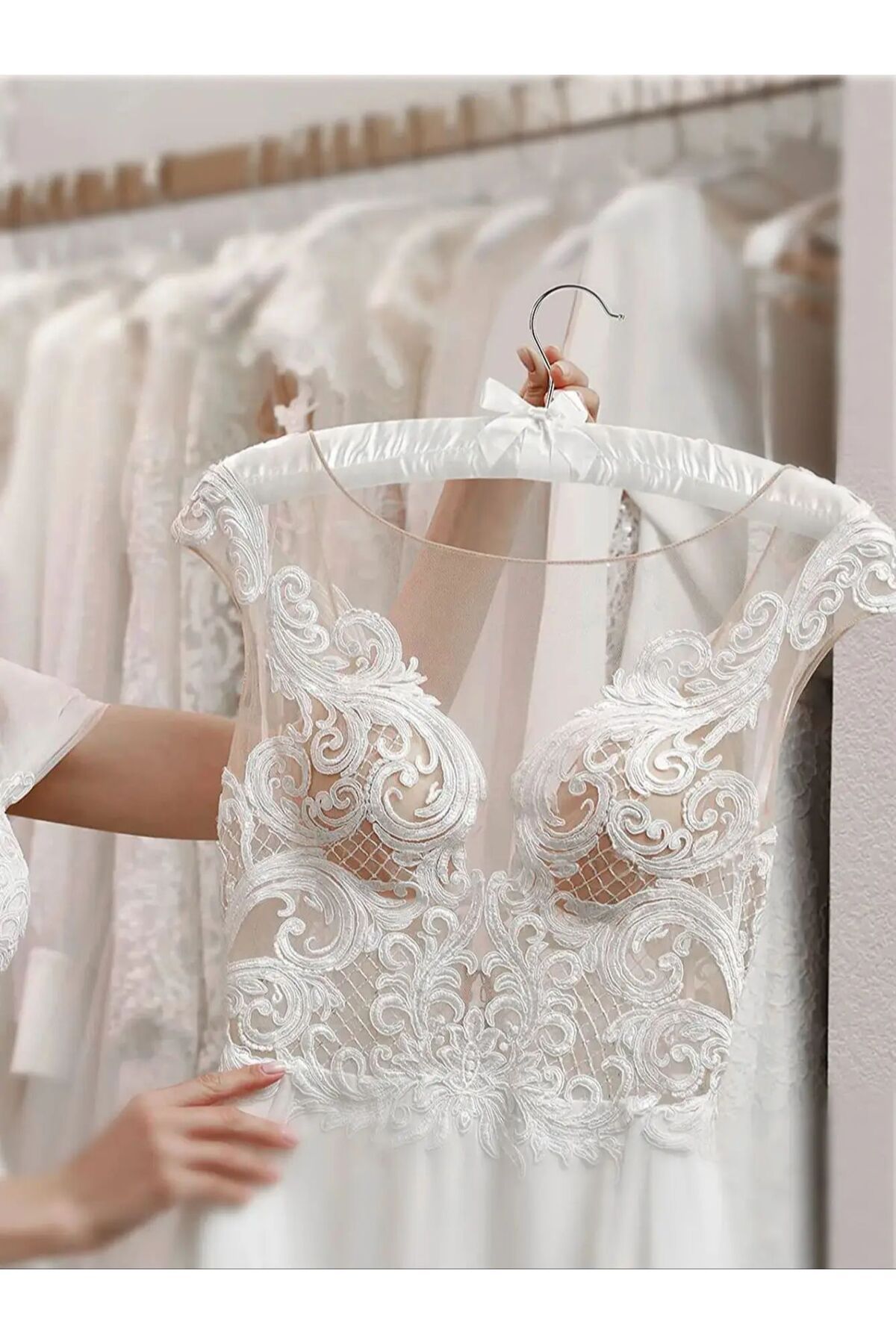Choice-5/10/15/20PCS Pure White Satin Padded Hanger Anti Slip Cushioned Hangers for Sweaters Wedding Dis... 7