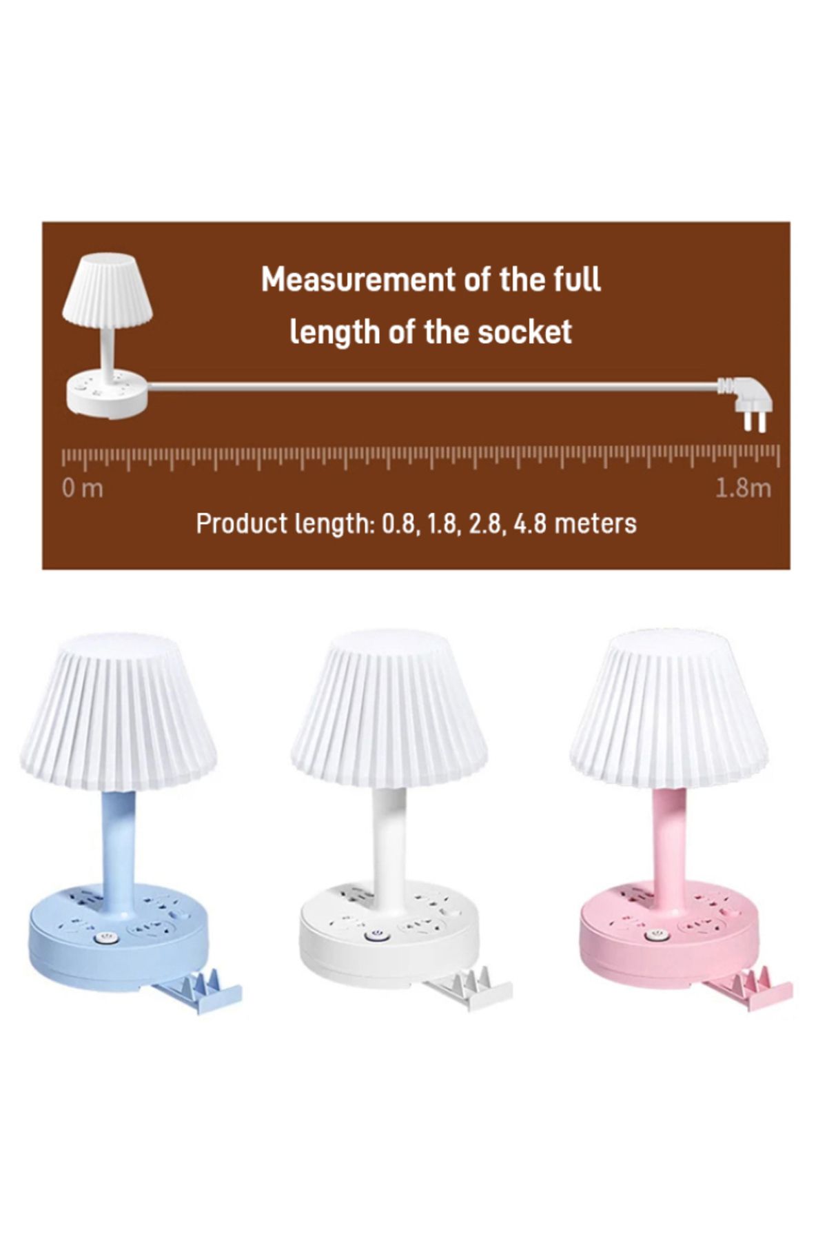 Choice-Multi-functional Convertible Socket Table Lamp Bedroom Bedside Lamp Third gear dimming USB charging 4
