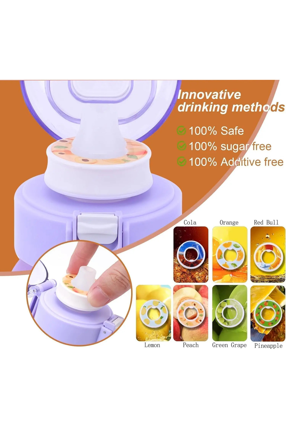 Choice-1L Water Bottle With Strawberry Flavour pods BPA Free Drinking Bottles with Straw 0 Sugar 0 Calor... 5