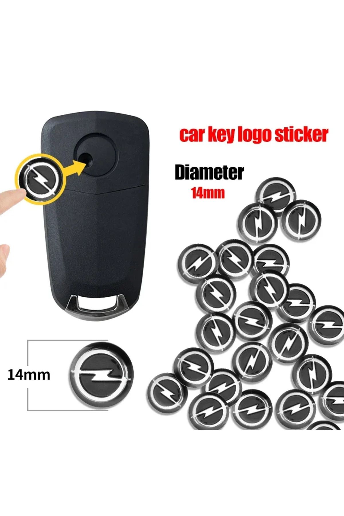 Choice-Peugeot 16mm 5pcs 14mm Sticker Car Remote Key Emblem Badge Radio Button Sticker For Opel Astra Insig 8