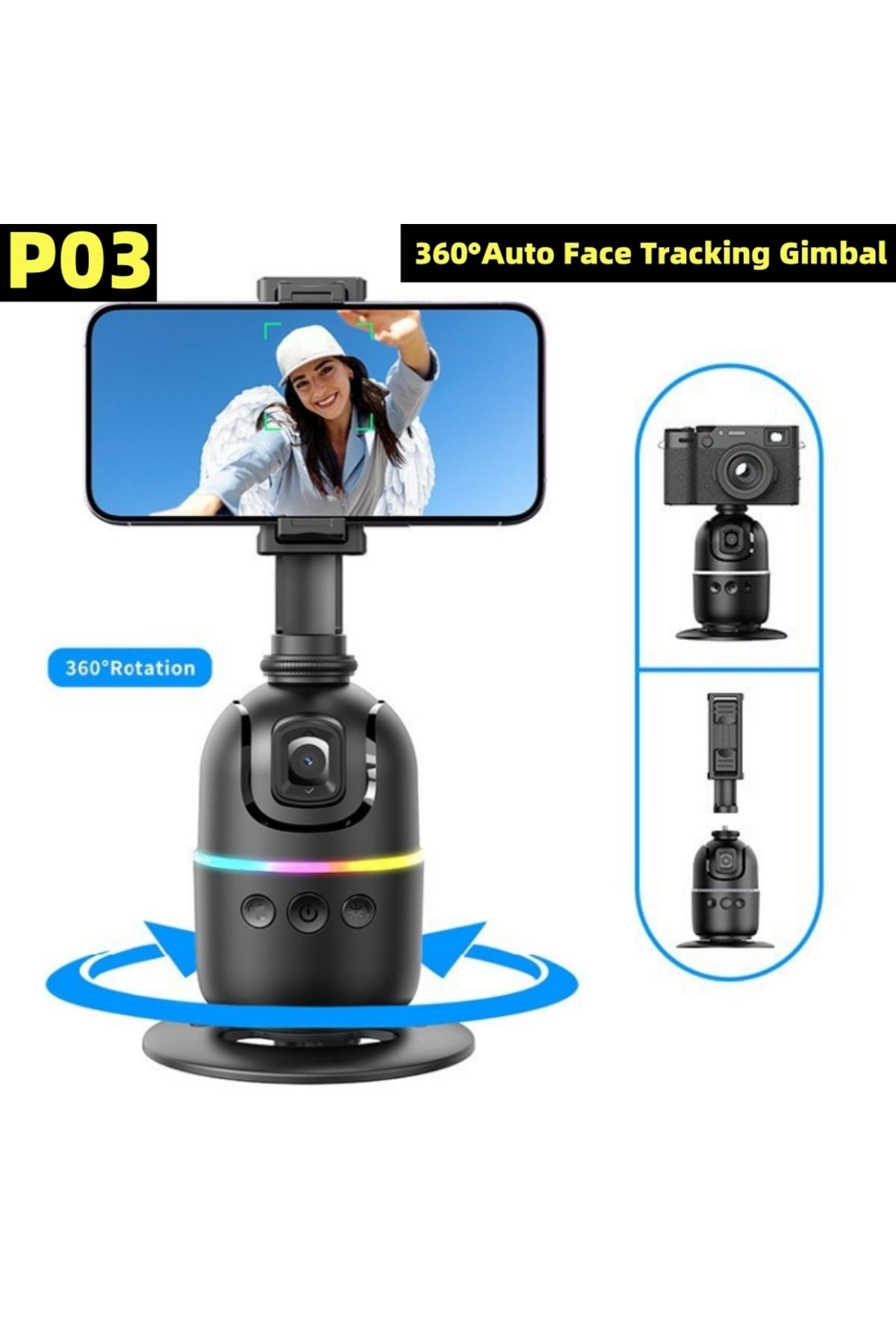 Choice-AI P03 Smart Gimbal 360° Auto Face Tracking Gimbal All-in-one Rotation For Smartphone video Vlog ... 2