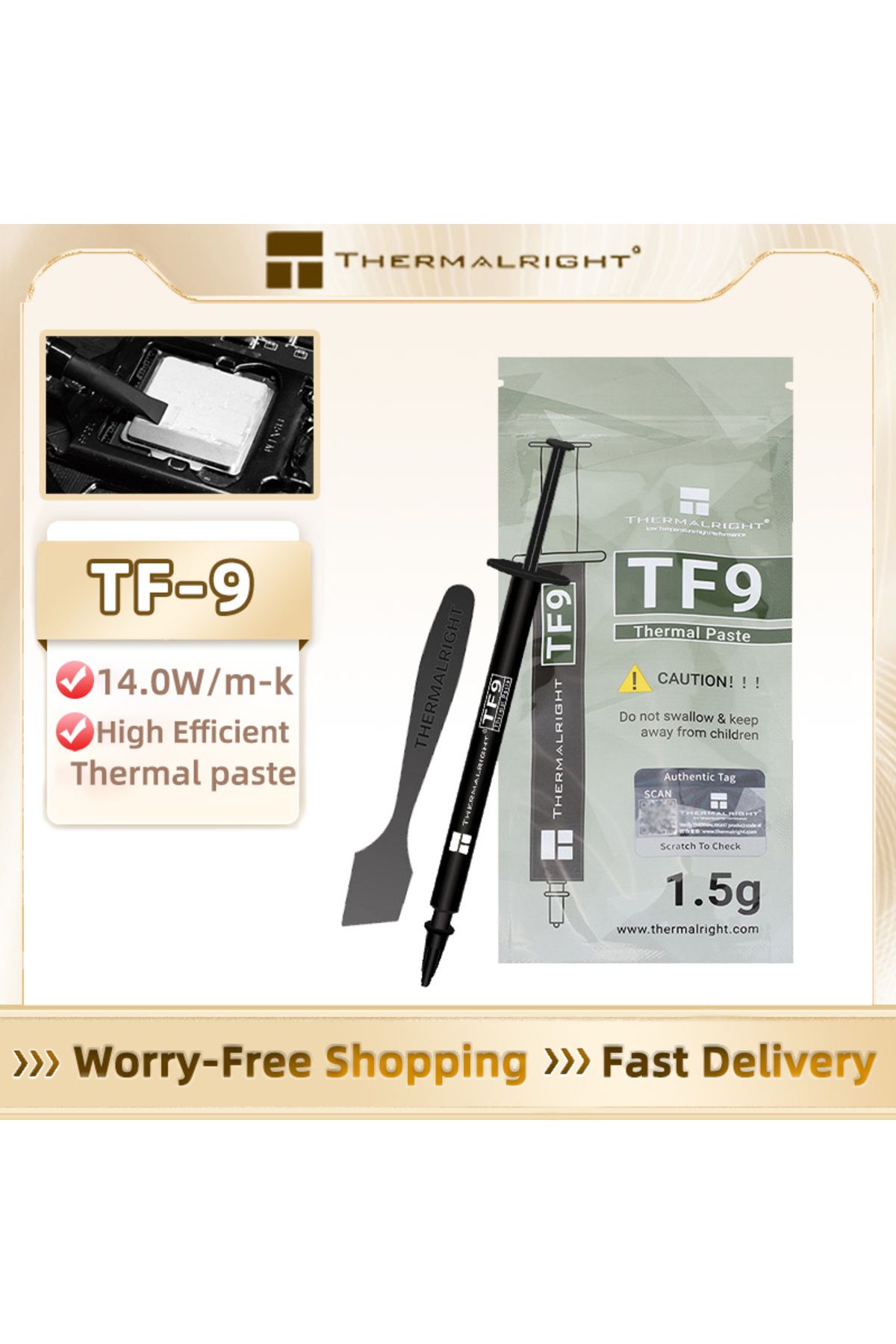Choice-Thermalright TF9 Thermal Grease 1.5/2.9g 14W/M.K CPU GPU Cooling Computer Notebook Graphics card ... 2