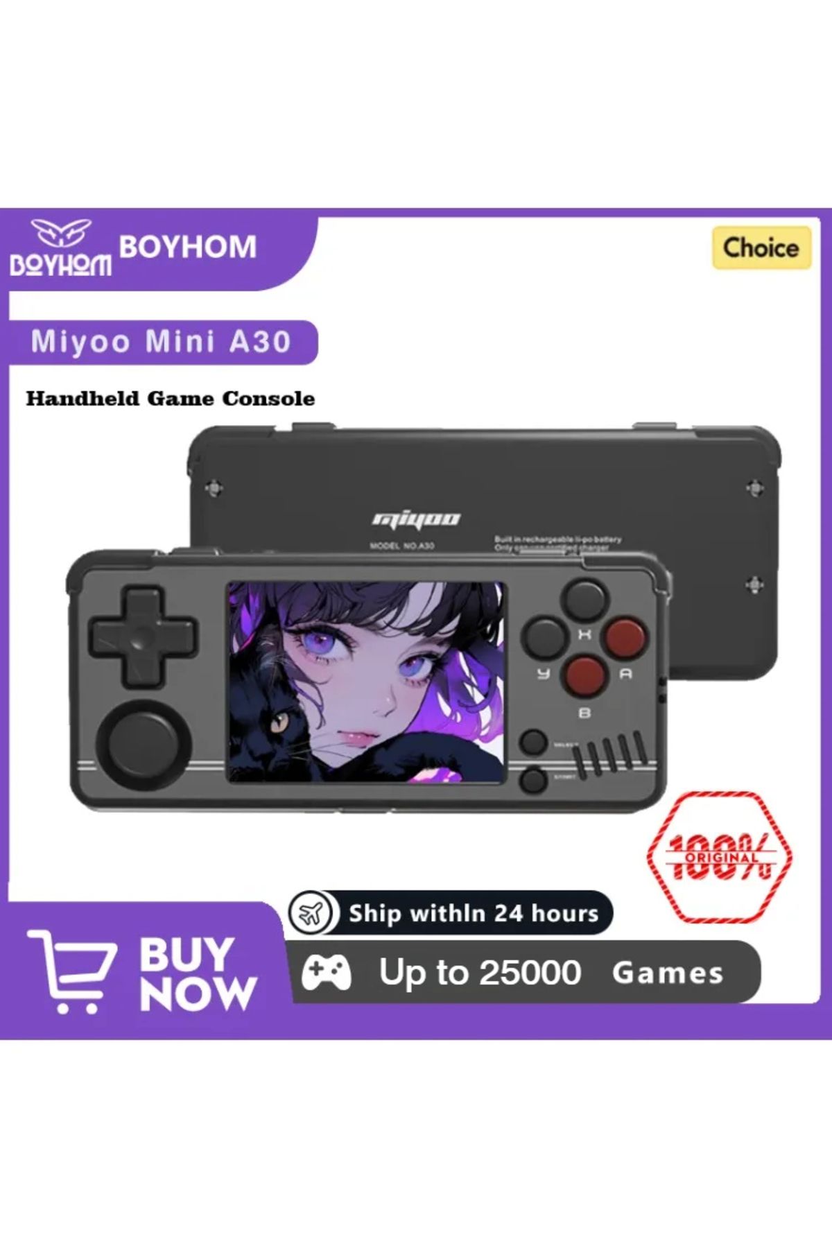 MIYOO-A30 Handheld Game Console 2.8'' IPS Screen Linux System Horizontal Retro Emulator Video Con... 8