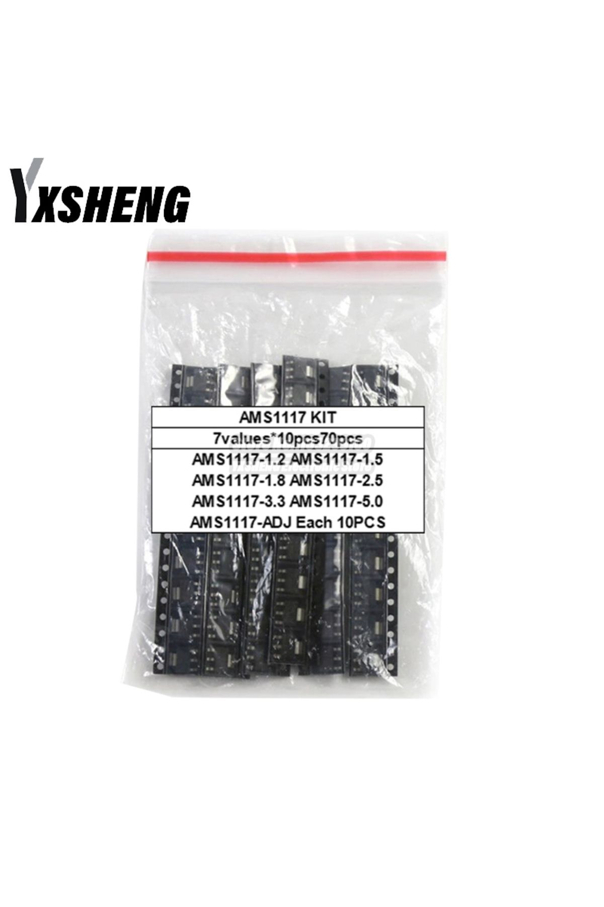 Choice-70PCS/Set AMS1117 Voltage Regulator Kit 1.2V/1.5V/1.8V/2.5V/3.3V/5.0V/ADJ 1117 7 Values Each 10PC... 1