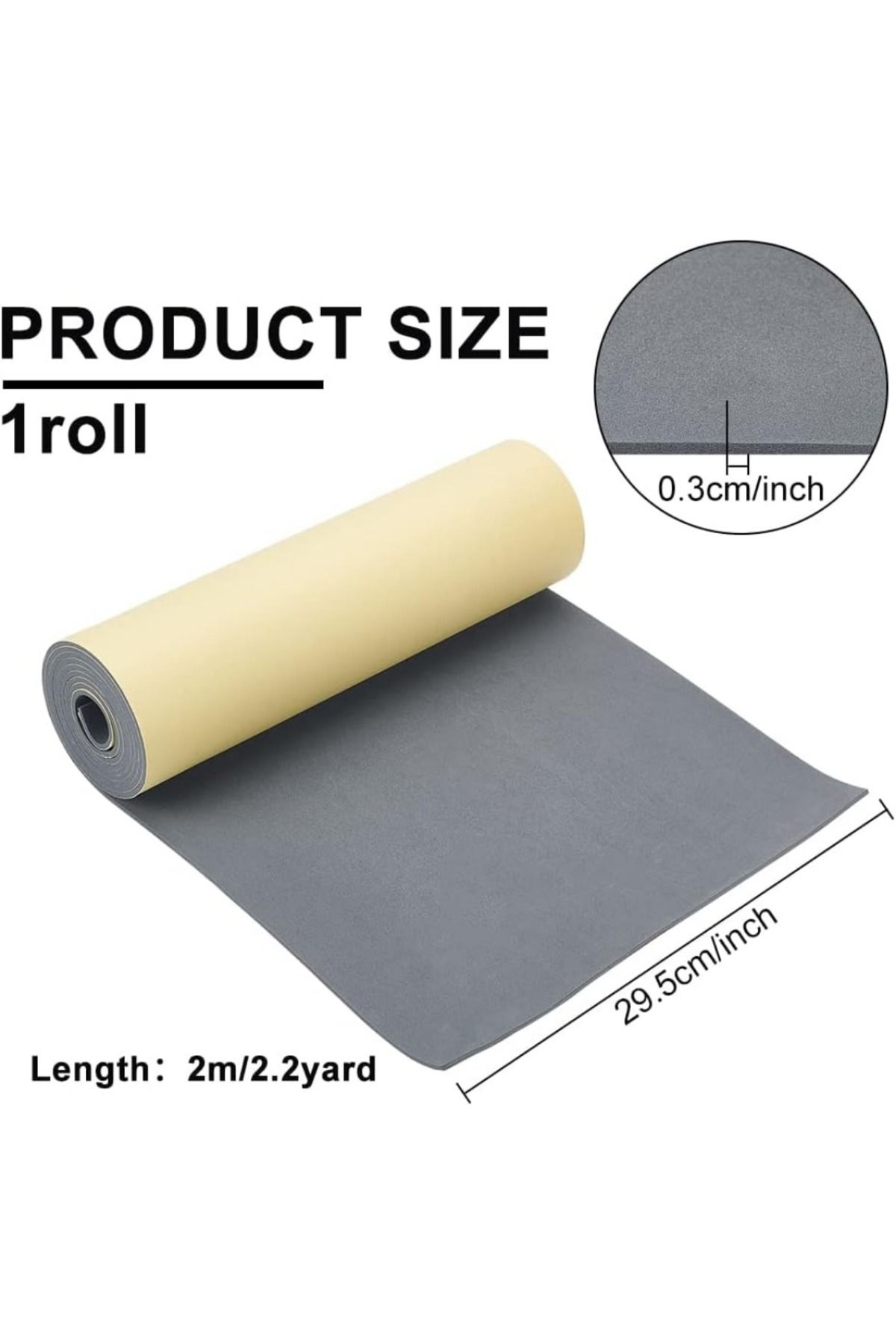 Choice-3mm Thick 78.7x11.8 Inch Self-Adhesive EVA Foam Roll for Furniture Protecting, Gap Filling, Costu... 3