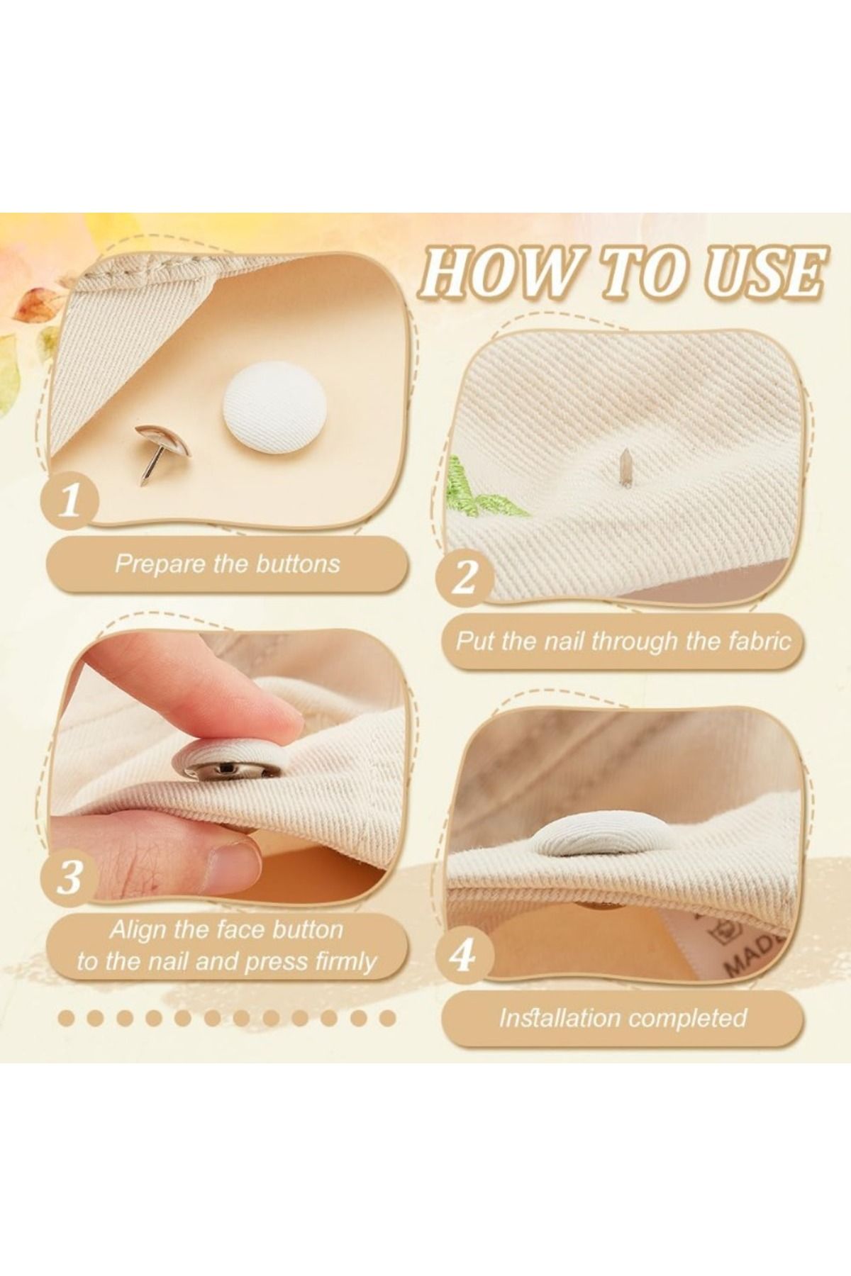 Choice-32 Sets 0.67Inch Baseball Cap Button Top Replacement Hats Buttons White Cloth Covered Hat Button ... 5
